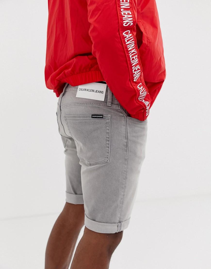 Asos Collusion Vaqueros En Rectos Azul Y Blanco Gris Shorts De Rjq4A35L