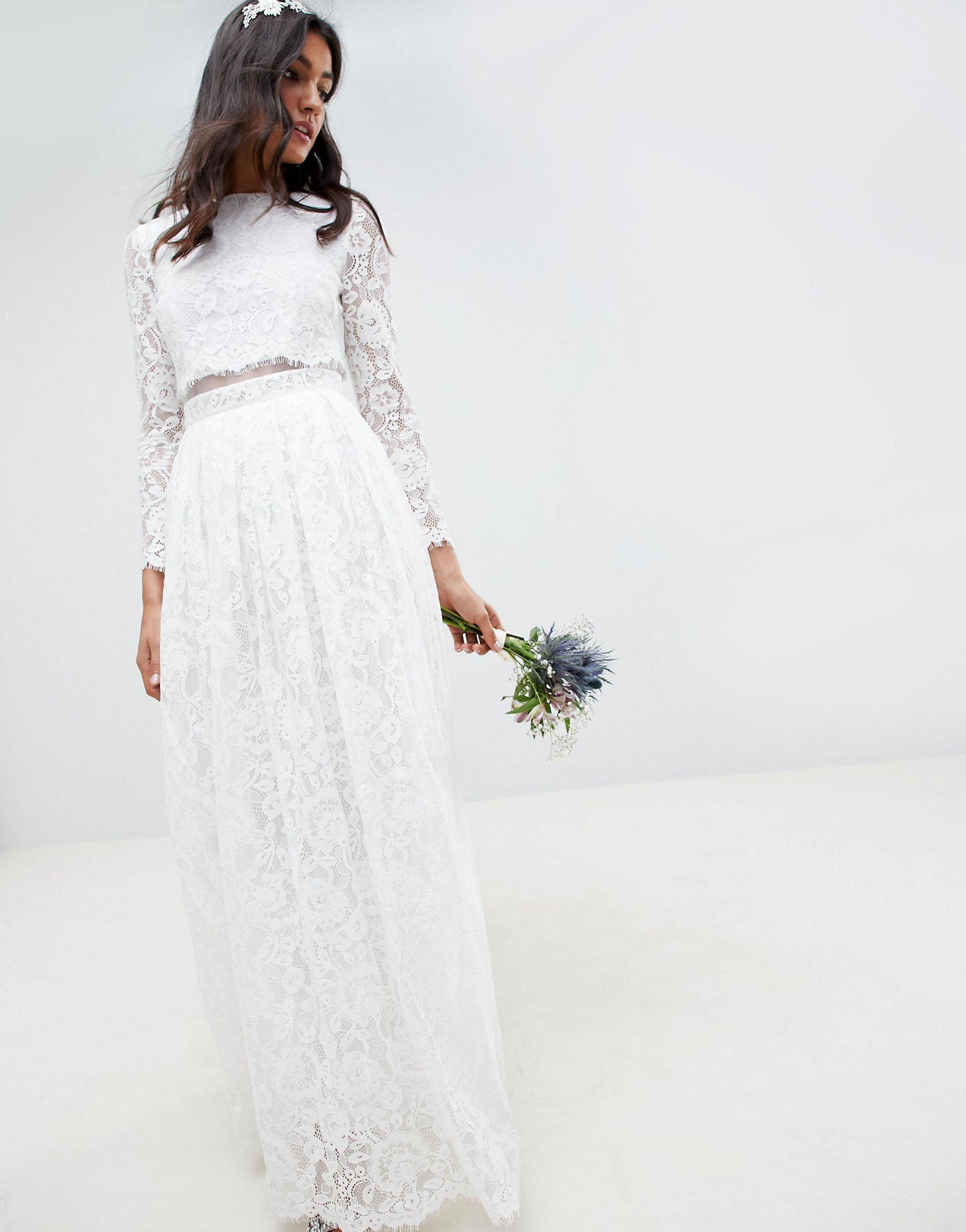 asos crop top wedding dress
