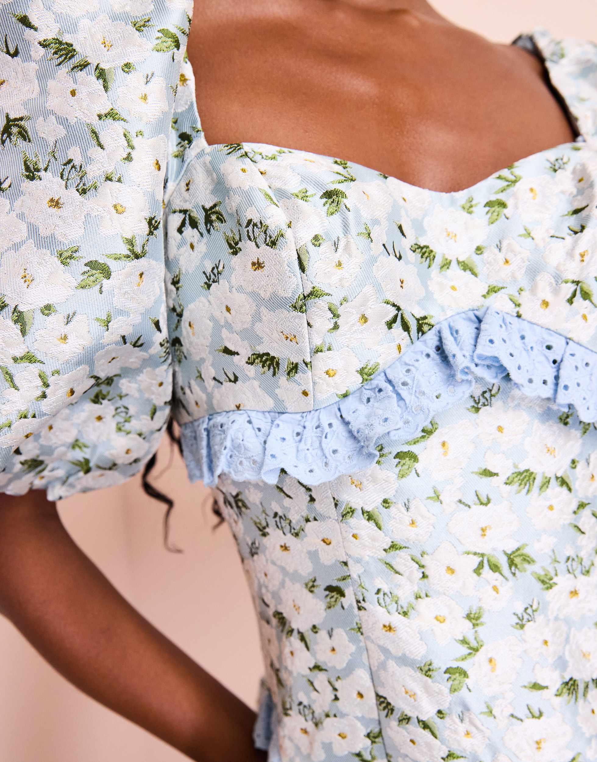 sachin and babi light blue dress Zaful Women's One Shoulder Sleeveless Maxi Dress Smocked High Waist Floral Print | Color: Black | Size: XL