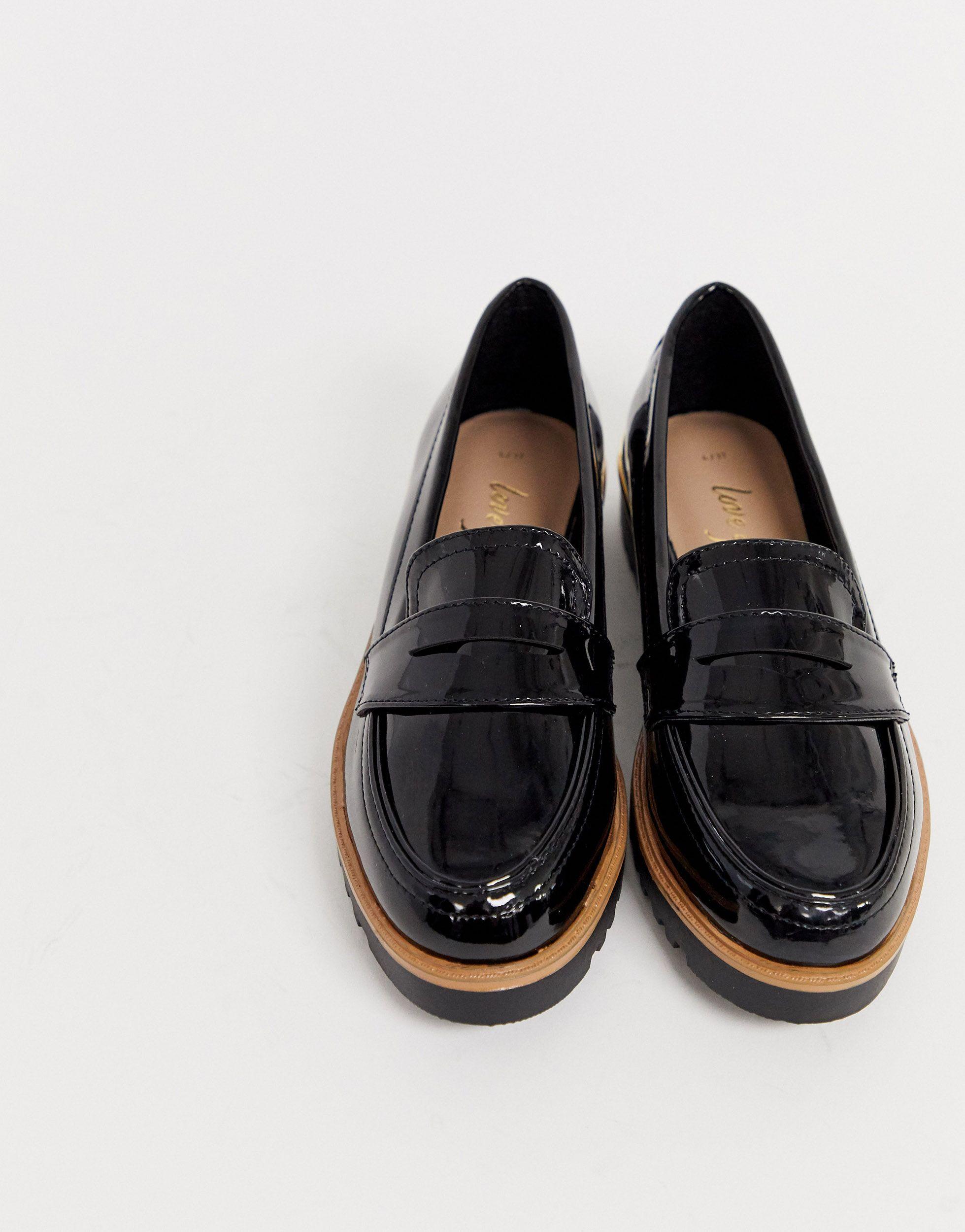 New Look Chunky Patent Loafers In Black Lyst, 46% OFF