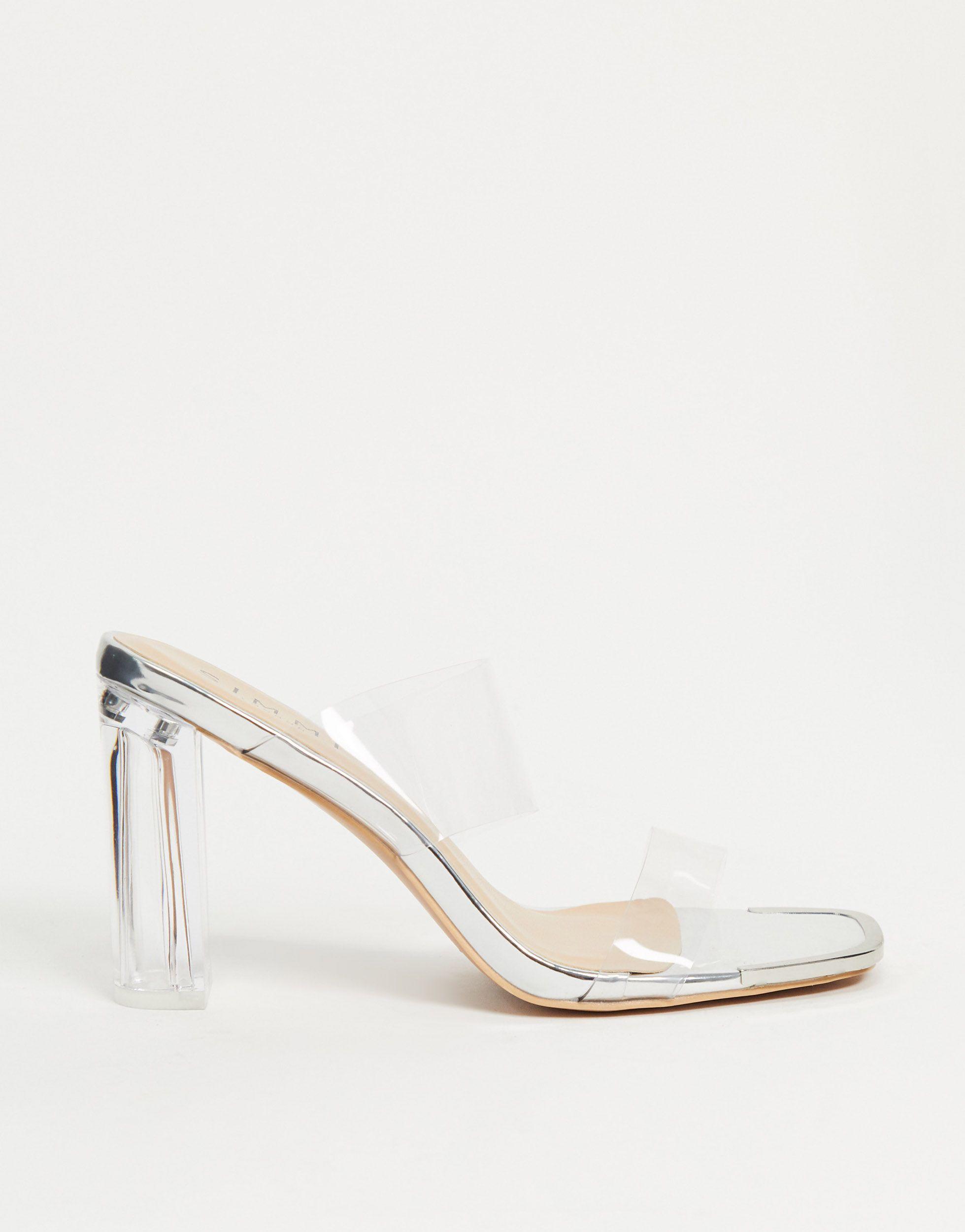 Simmi London Heidi Double Strap Mules With Toe Plating In Clear Hotsell,  SAVE 55% - raptorunderlayment.com