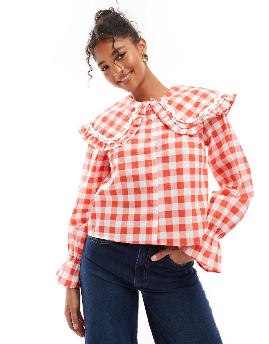 asos red blouse