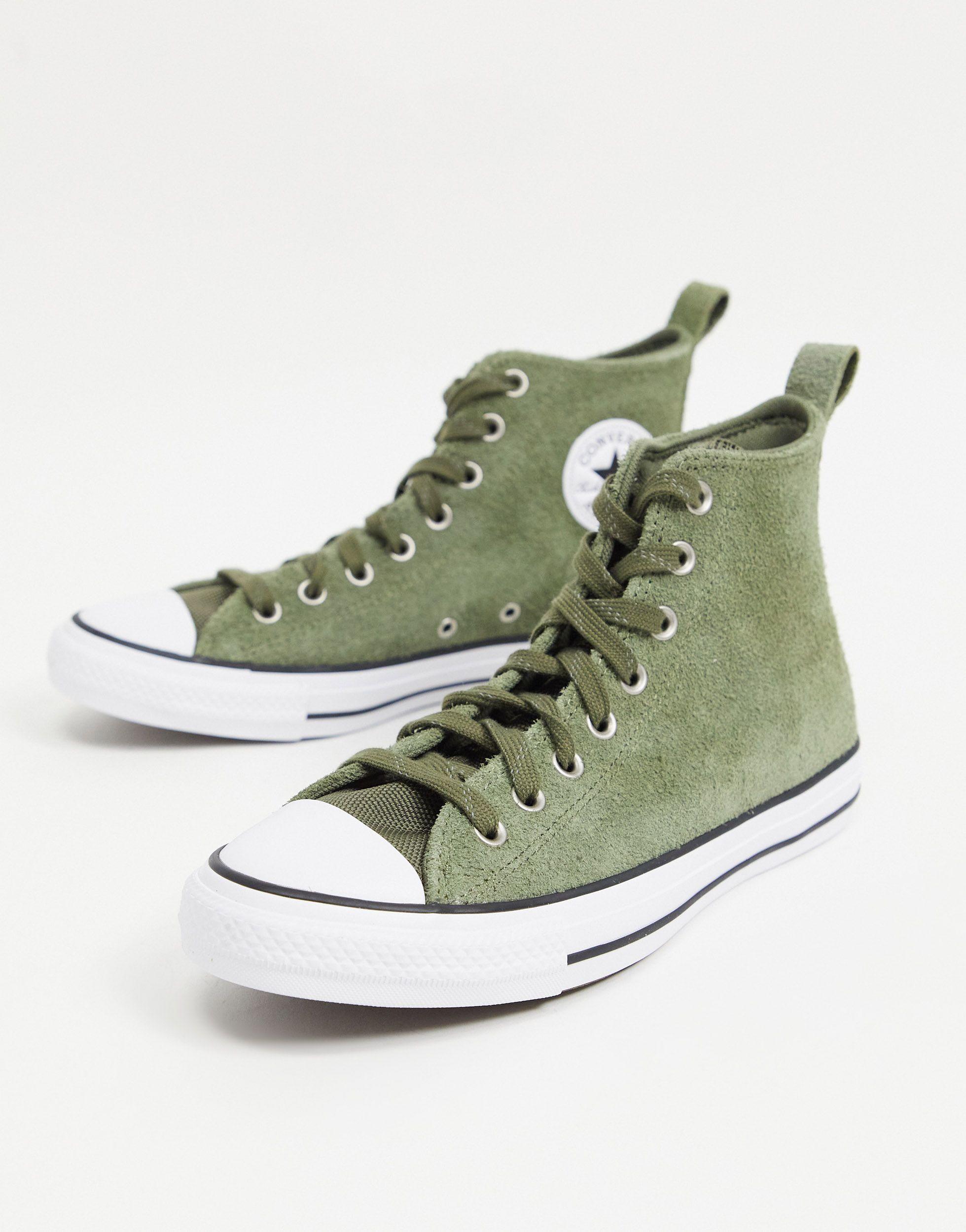 Converse Chuck Taylor All Star Hi Mountain Club Suede Trainer in Green for  Men | Lyst Australia