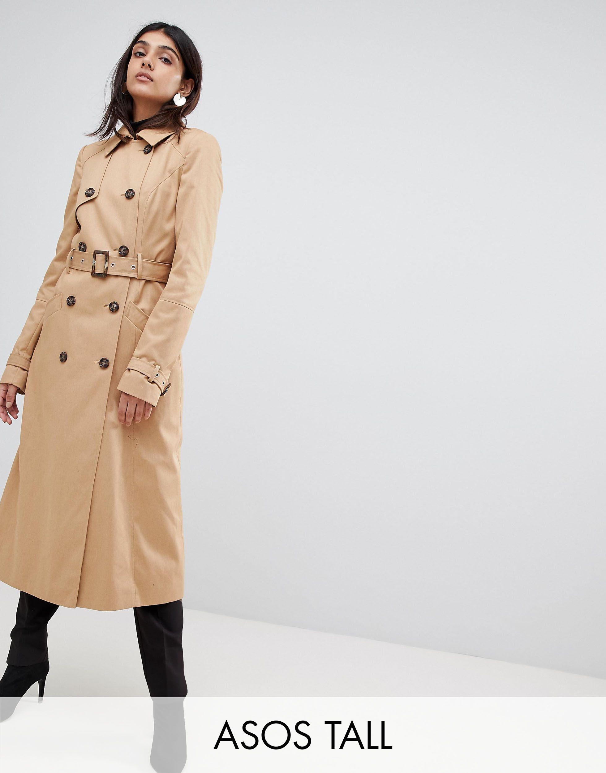asos design longline trench coat