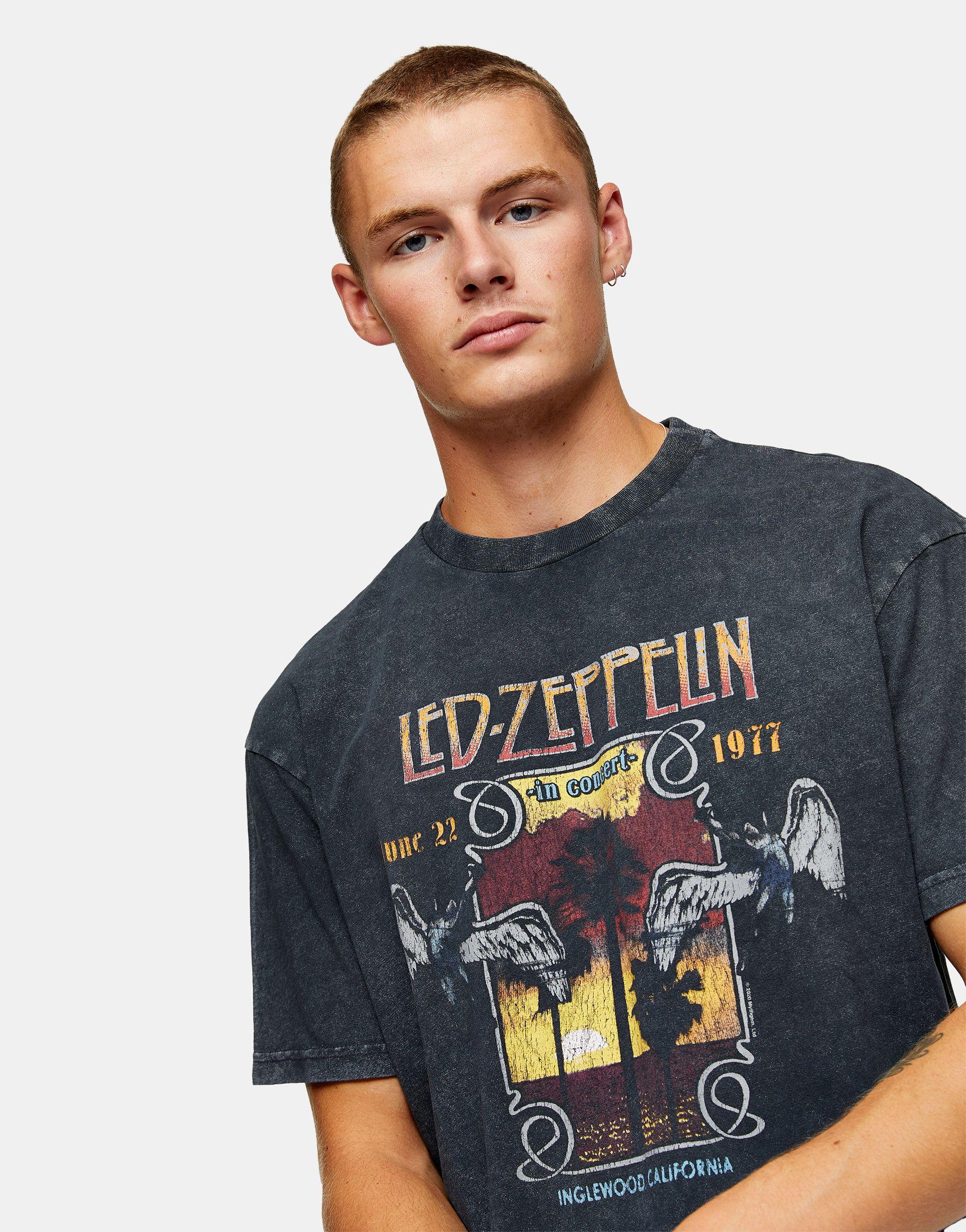 TOPMAN Led Zeppelin T-shirt in Black for Men - Lyst