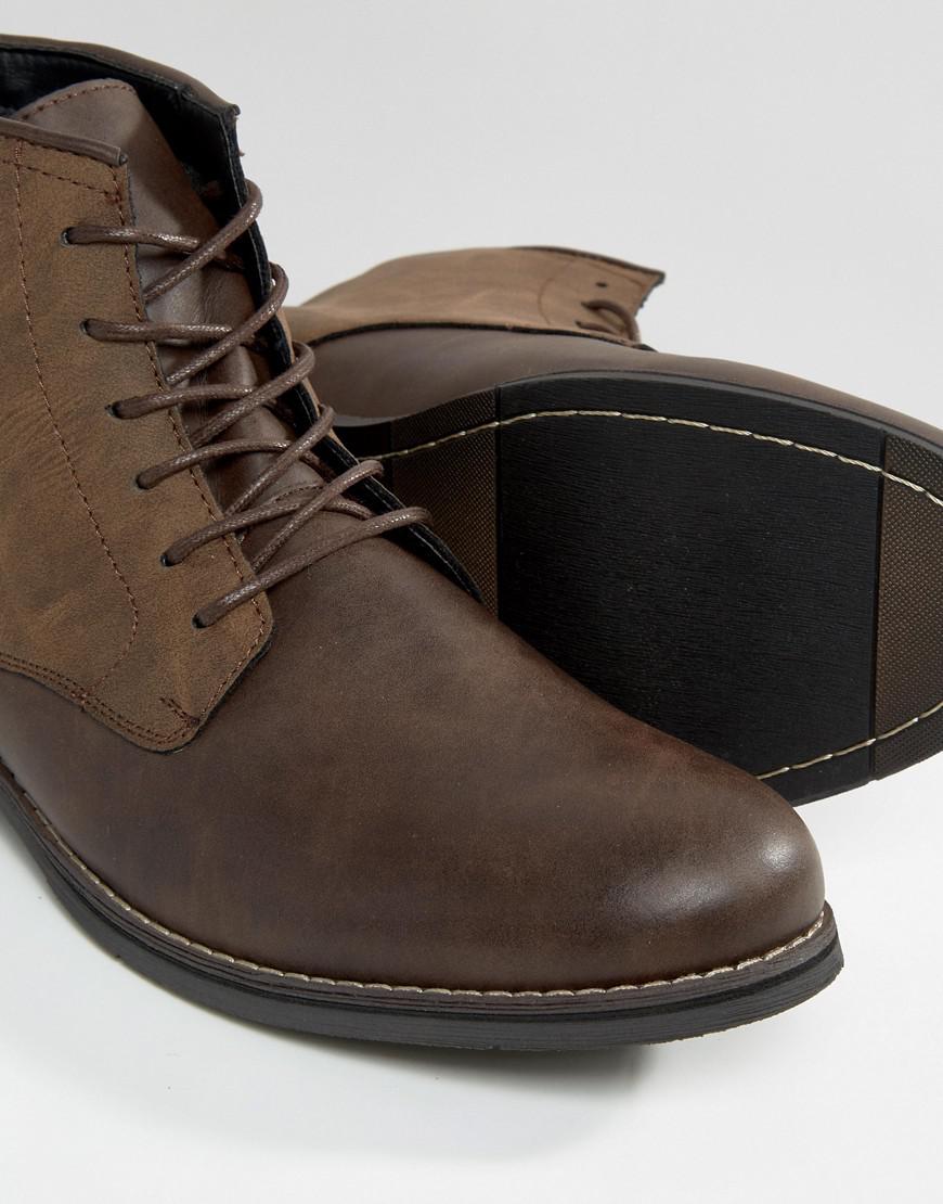 Call It Spring Leather Gorellan Laceup Boots in Brown for Call It Spring Leather Gorellan Laceup Boots in Brown for