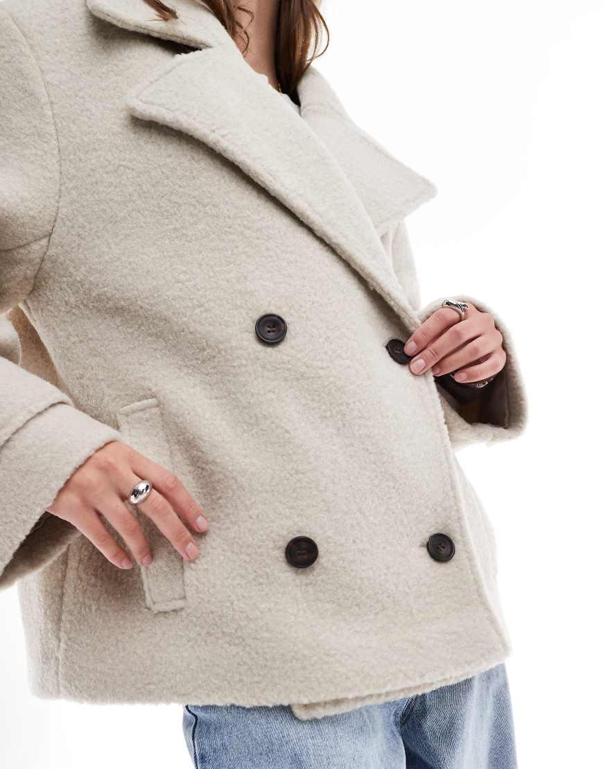 ASOS Faux Wool Pea Coat in Blue Lyst UK
