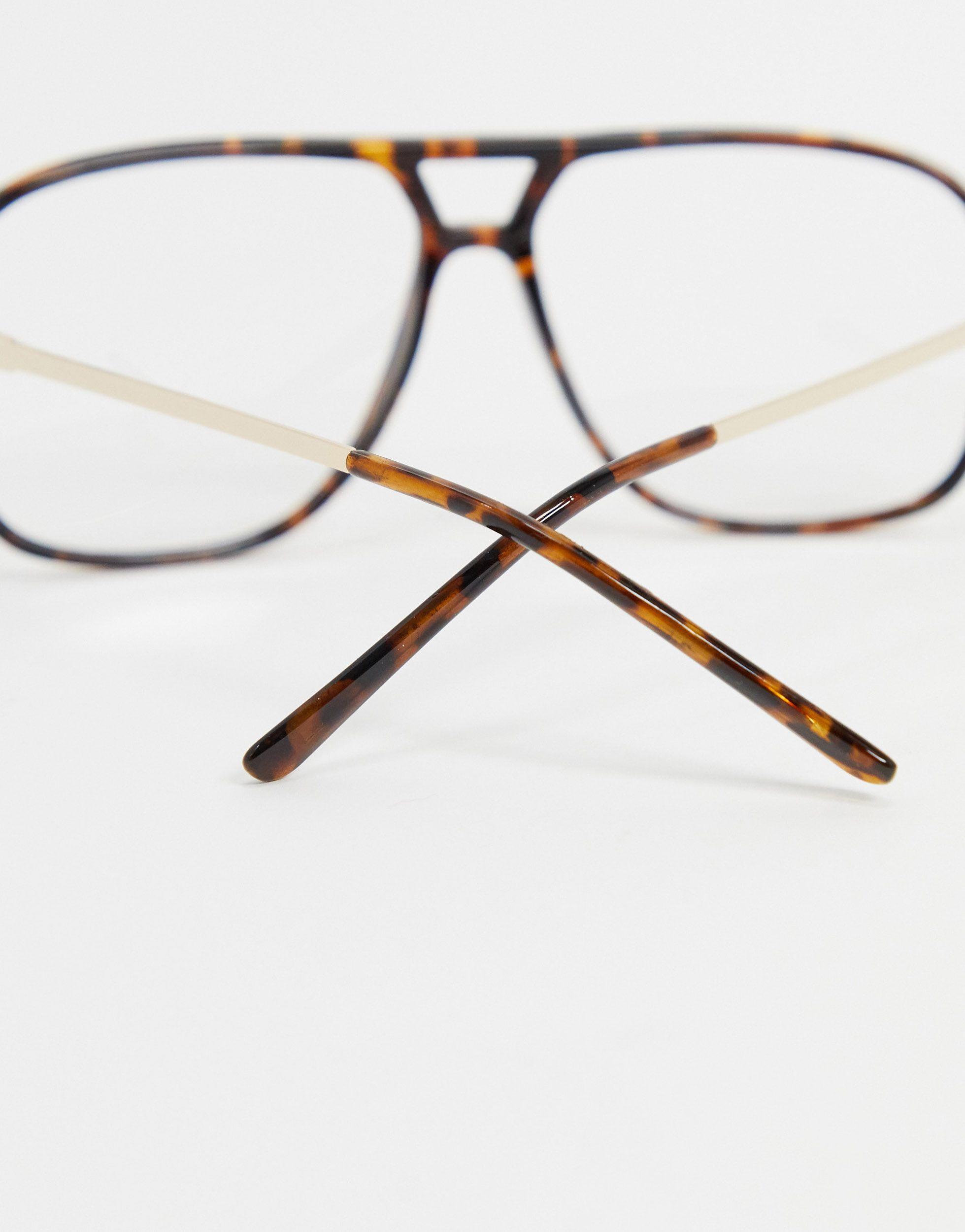 New Look – e Oversize-Pilotenbrille mit transparenten Gläsern in Braun für  Herren | Lyst DE