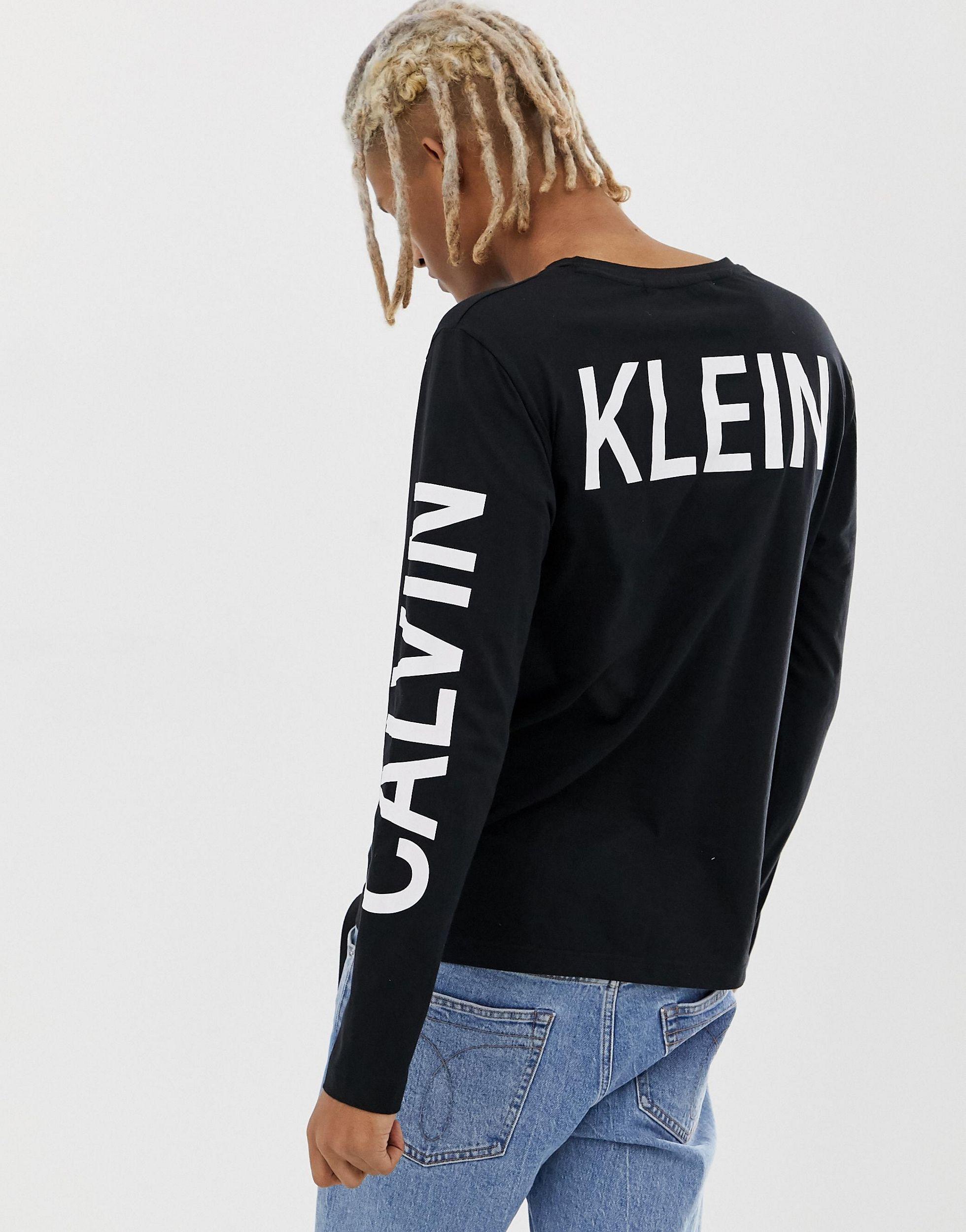 Calvin Klein Organic Cotton Long-sleeve T-shirt in Black for Men | Lyst