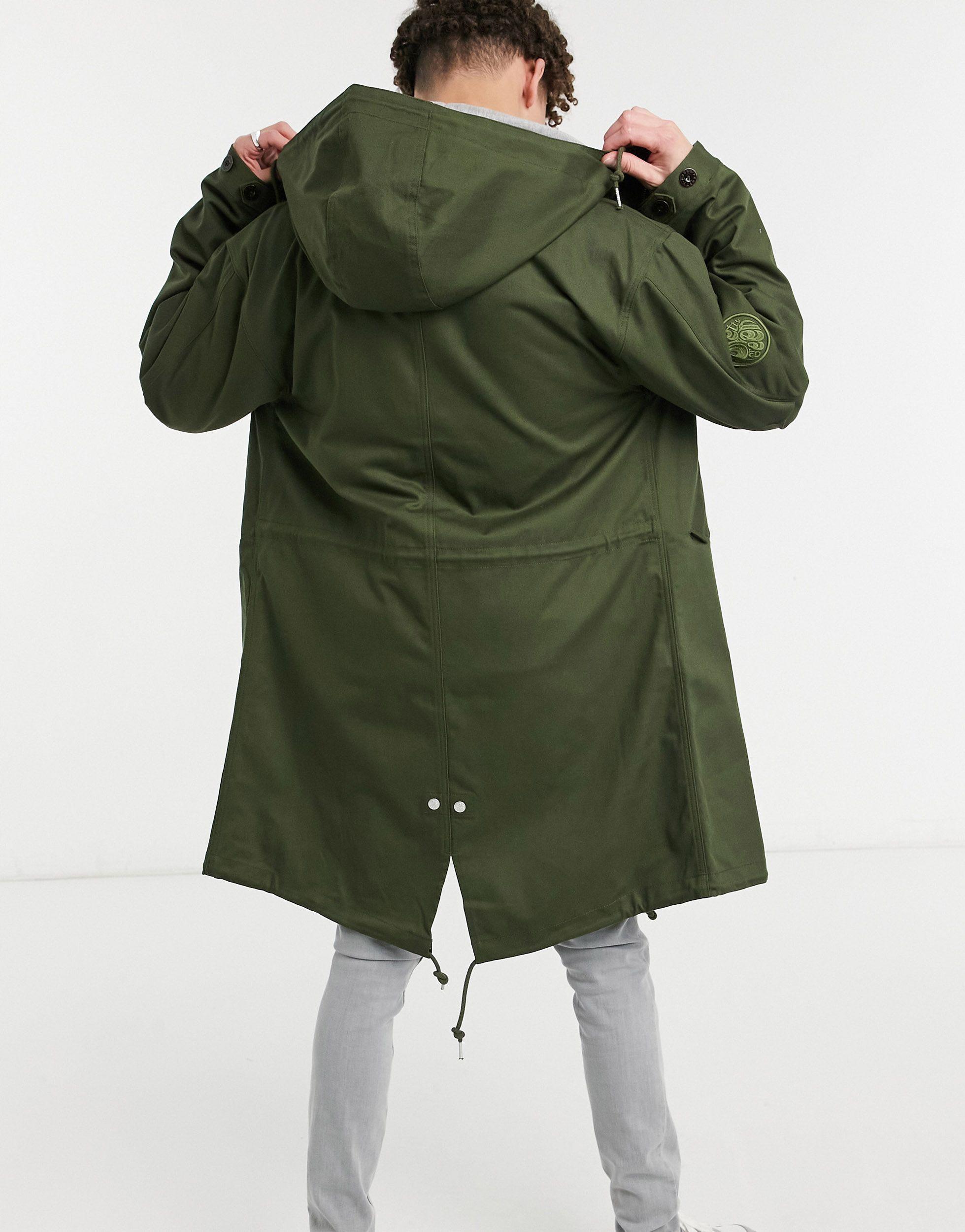 pretty green fishtail parka