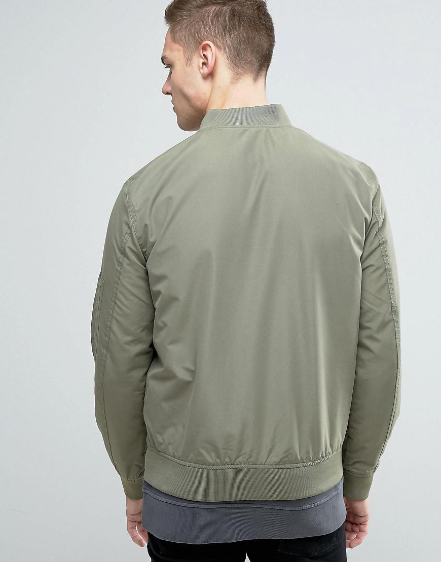 Jack & Jones Core Bomber Jacket With Ma-1 Pocket in Green for Men | Lyst
