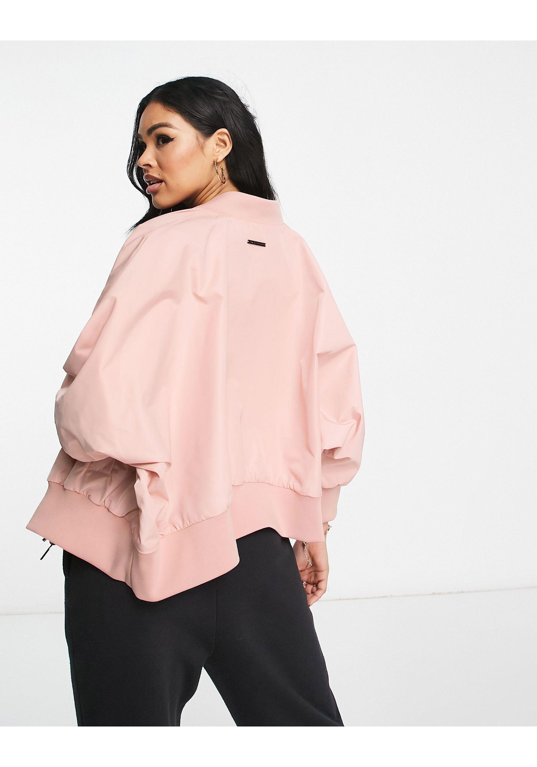 Armani Exchange Relaxed Fit Bomber Jacket in Pink | Lyst