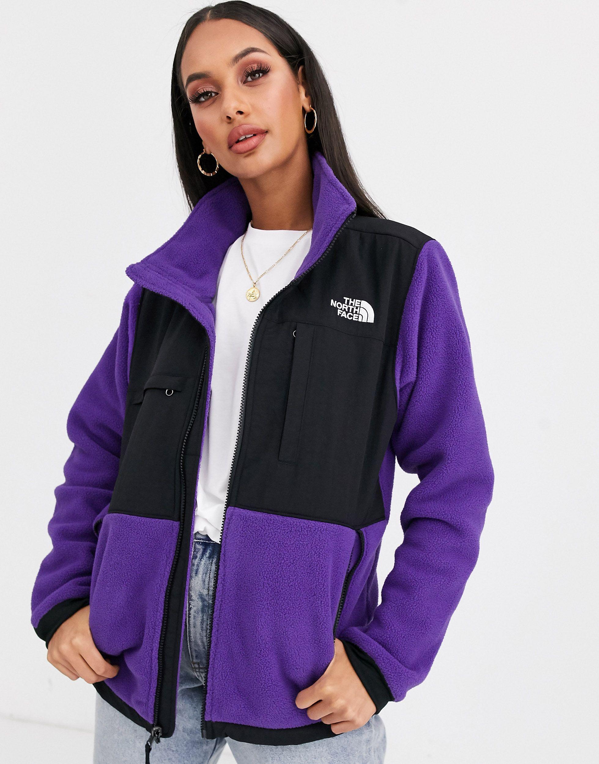 north face fleece jacket purple