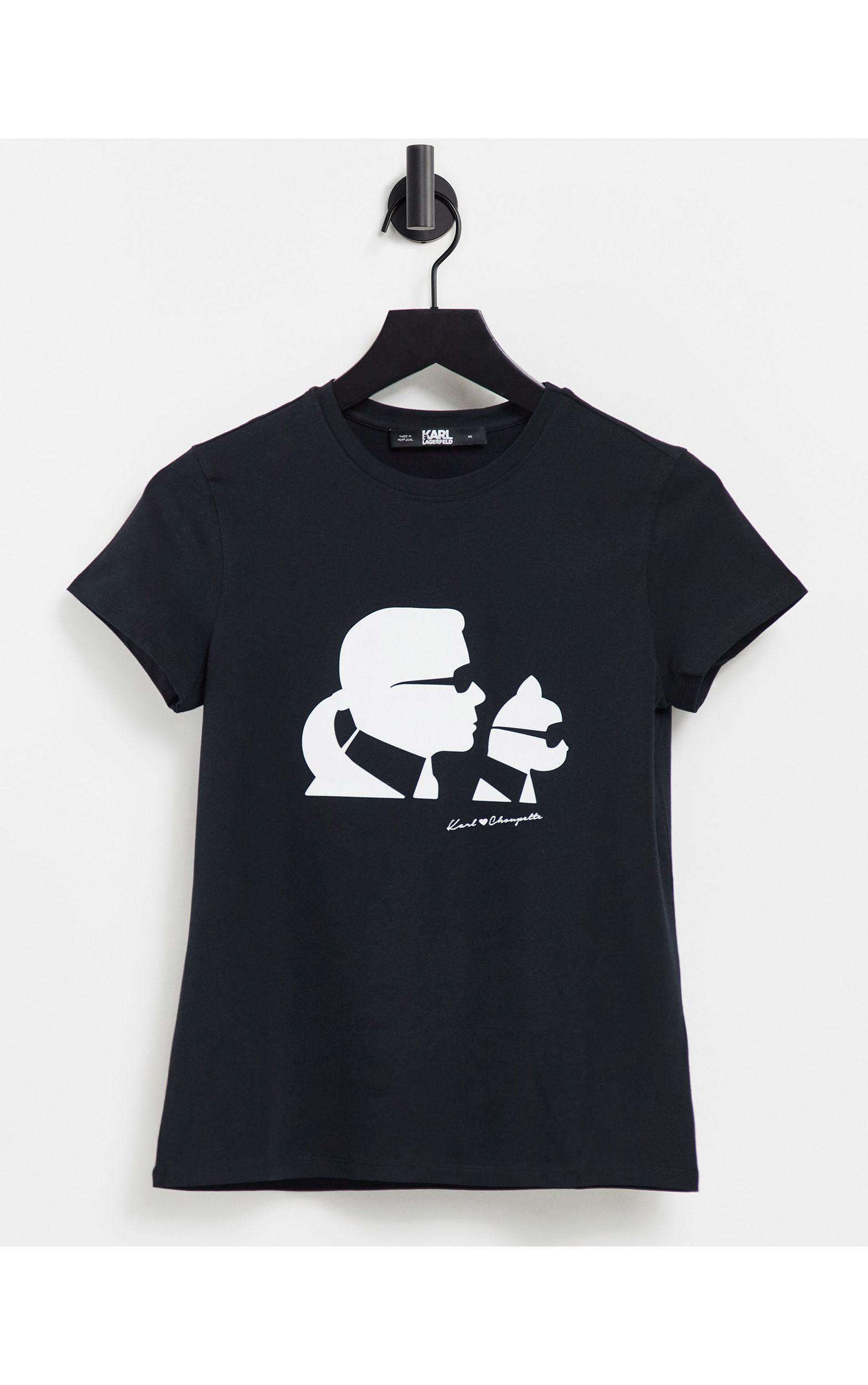 Karl \u0026 Choupette - T-shirt avec logo Karl Lagerfeld en coloris Noir - Lyst