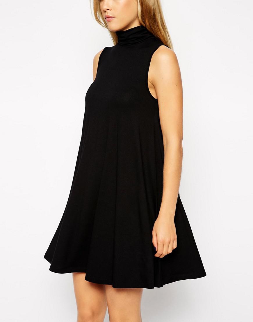 high neck sleeveless swing dress