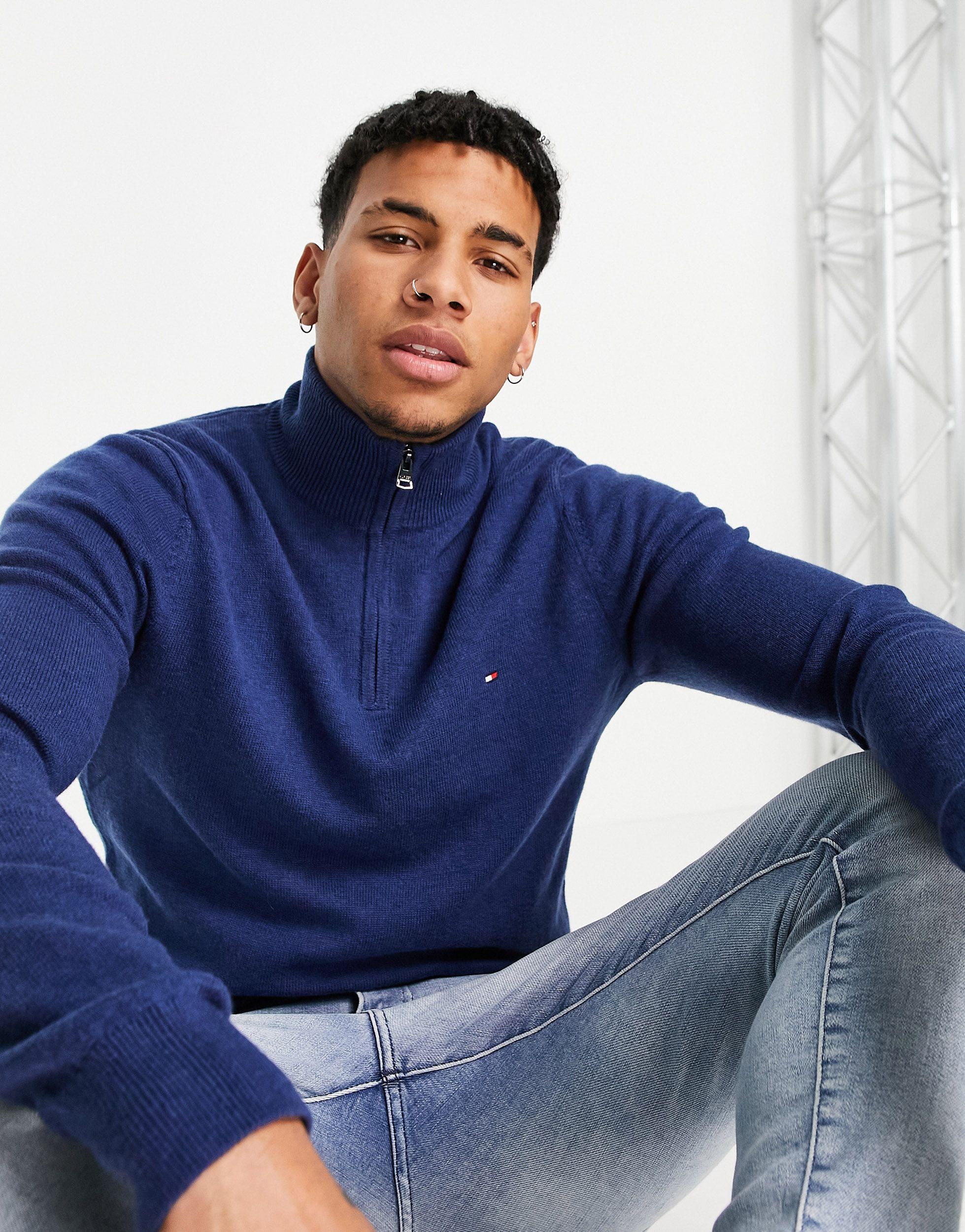 Jersey con media cremallera Tommy Hilfiger de hombre de color Azul | Lyst