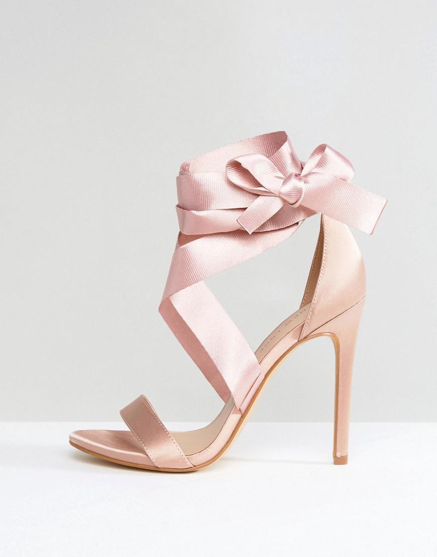 Pink Diamanté Flared Heel Court Shoes | New Look