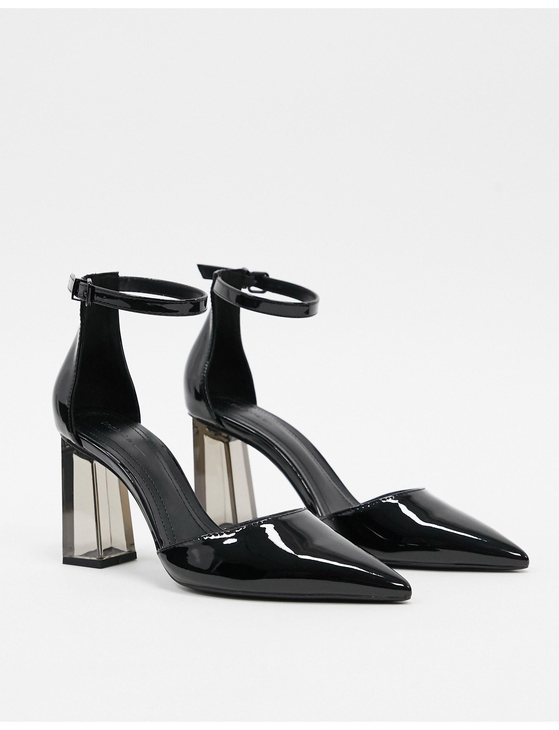 Scarpe con punta chiusa e tacco trasparente nere di Bershka in Nero | Lyst