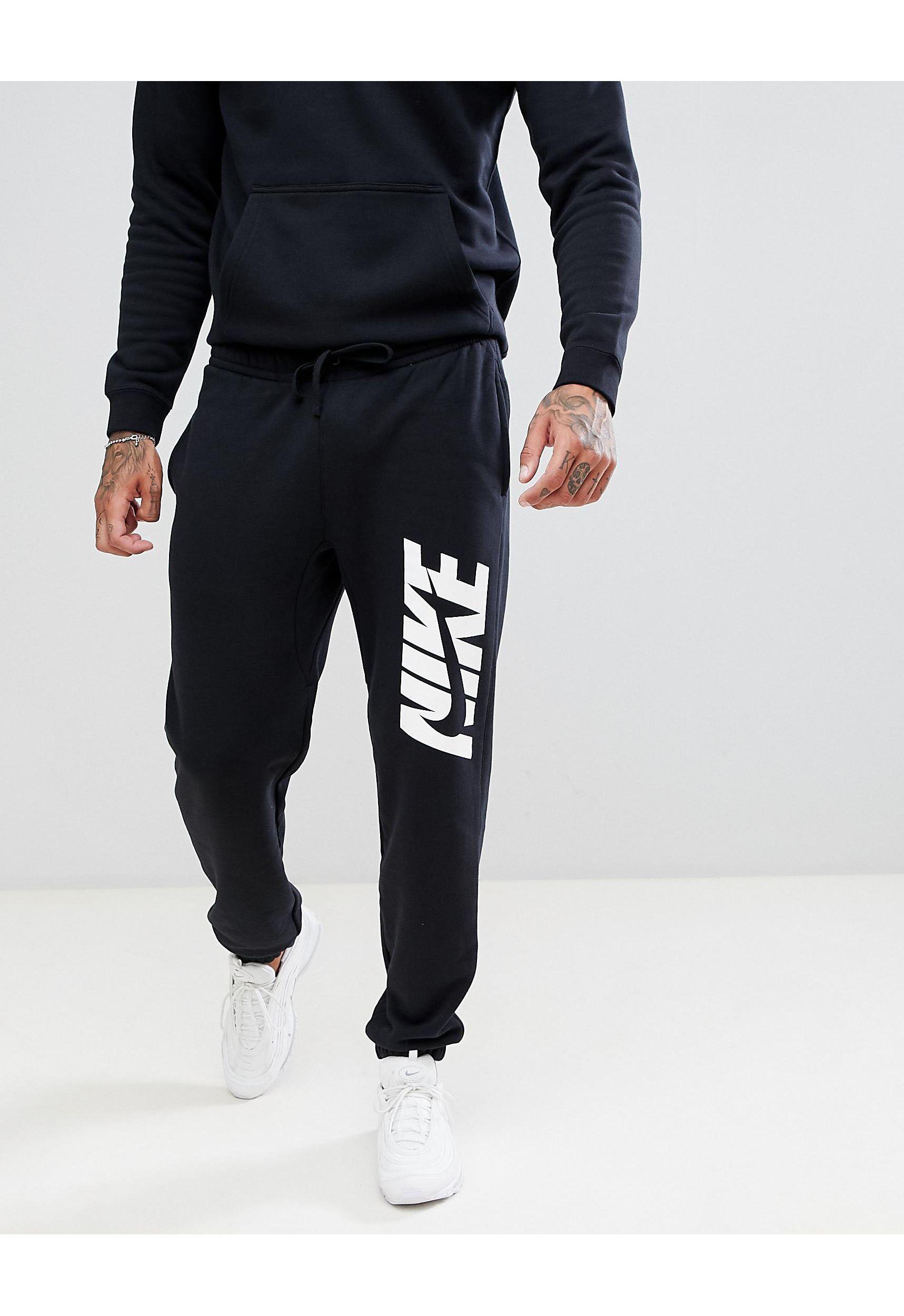 Nike Fleece Graphic Tracksuit Set in Black for Men - Lyst