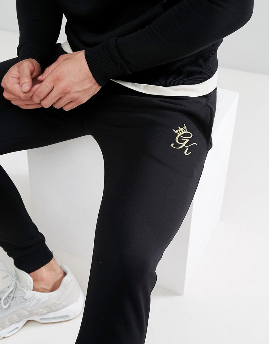 black and gold gym king joggers