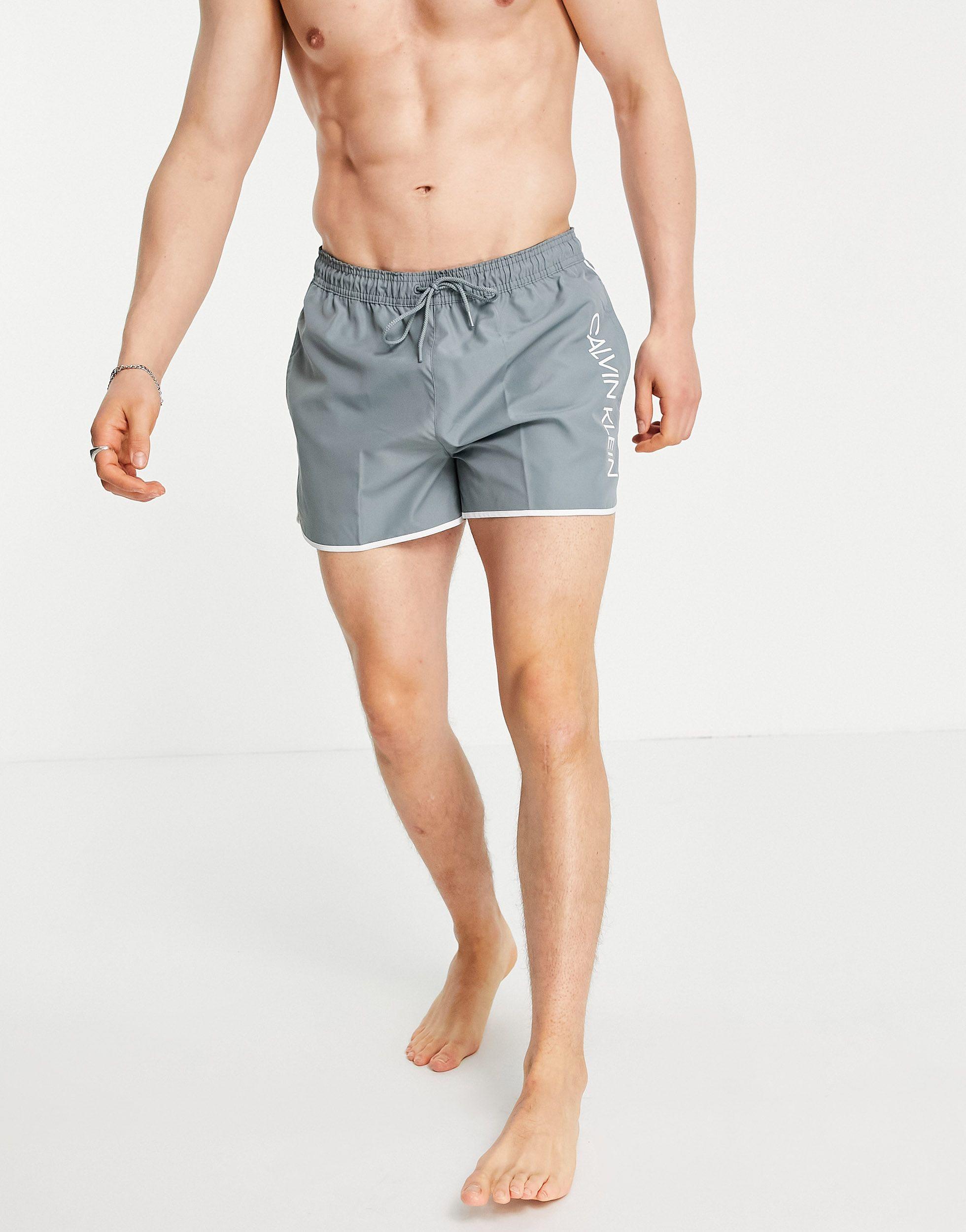 Calvin Klein Synthetic Short Runner Swim Shorts in Grey (Gray) for Men |  Lyst