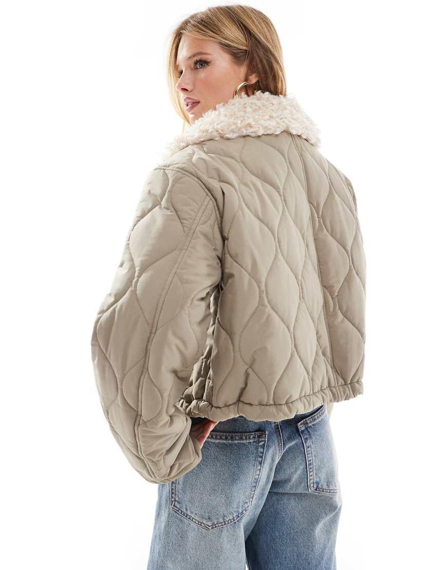 Borg collar jacket womens hot sale