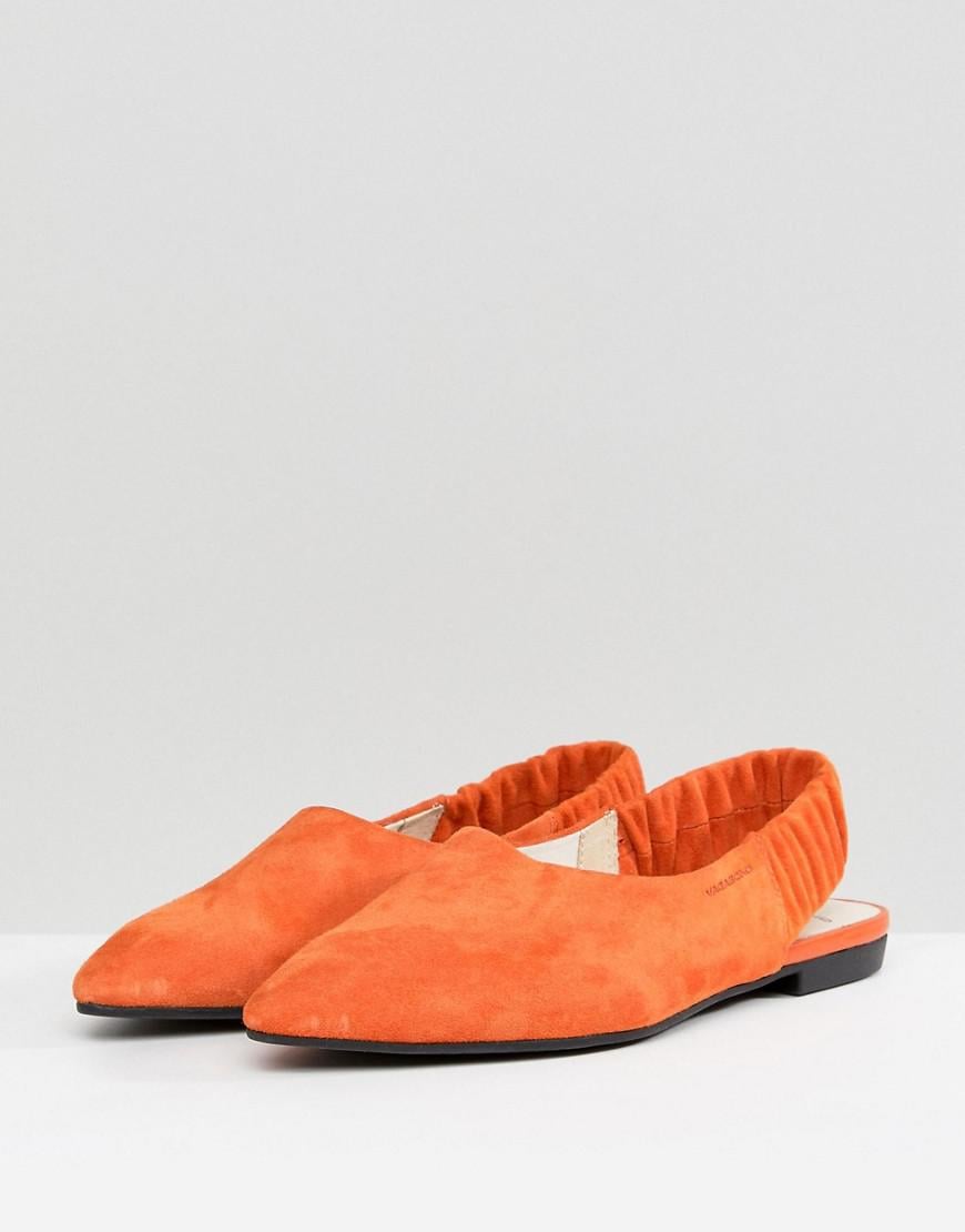 Vagabond Katlin Orange Sling Back Pointed Flat Shoes | Lyst