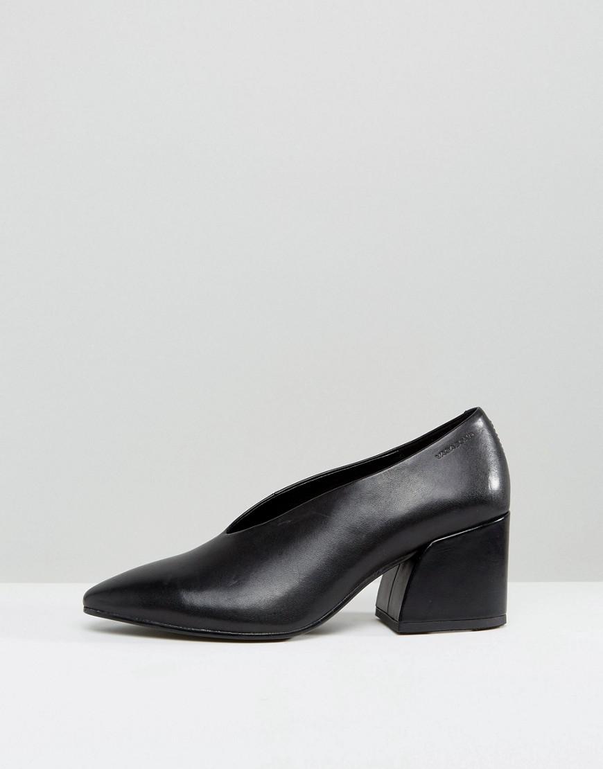 Vagabond Olivia Black Leather Mid Heeled Shoes - Lyst