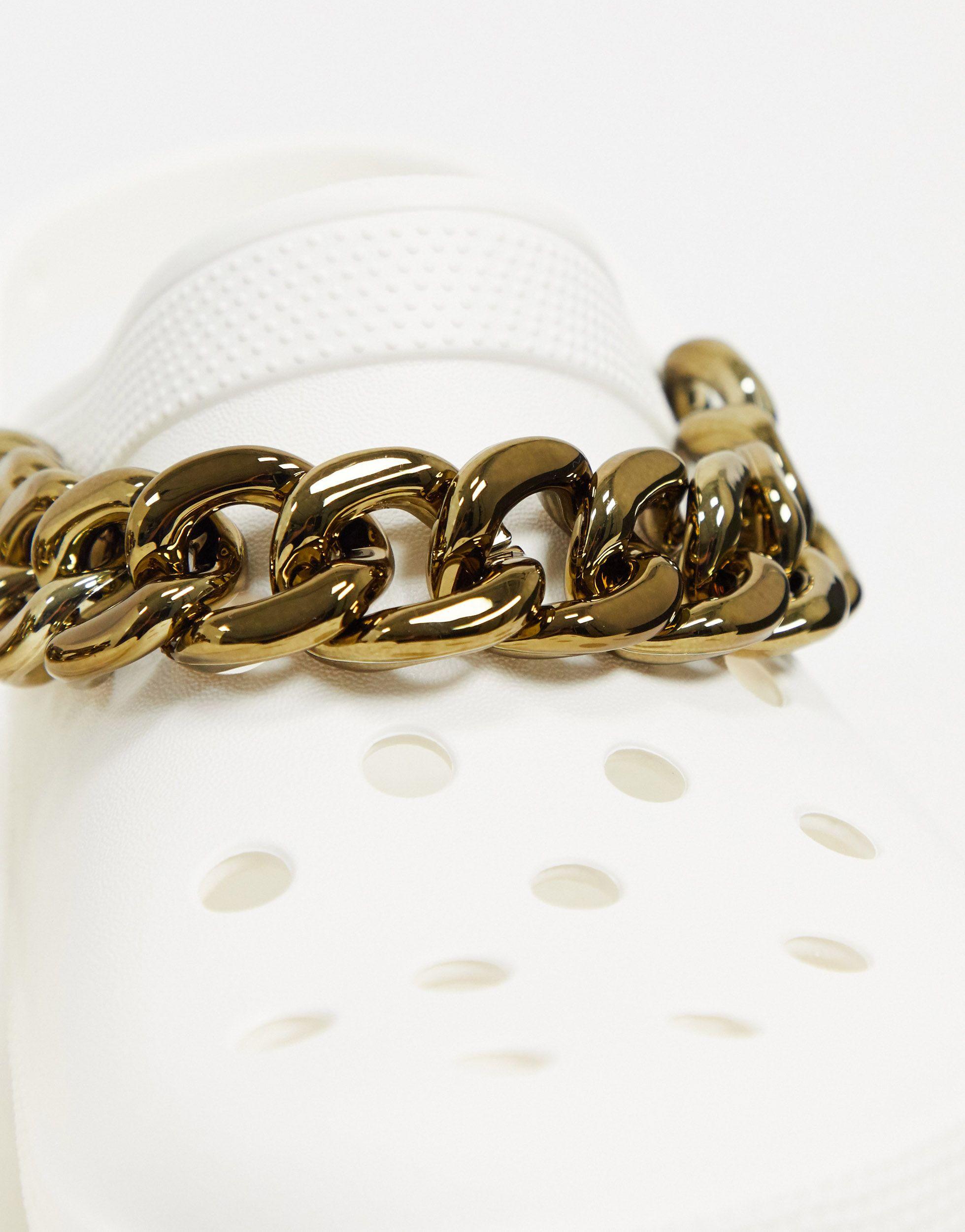 platform crocs with chain
