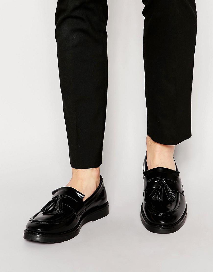 ASOS Tassel Loafers In Black Leather for Men - Lyst