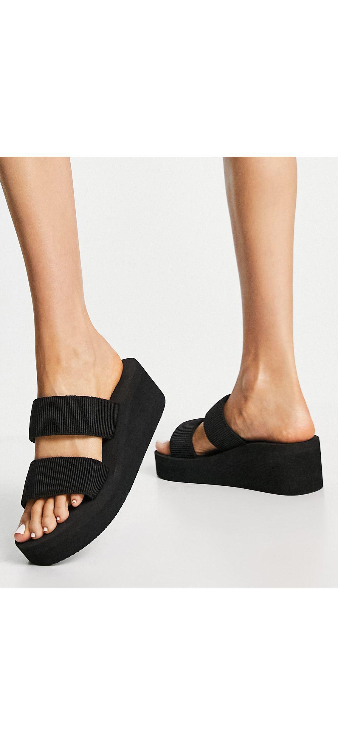 Schuh Chunky Double Strap Flatform 