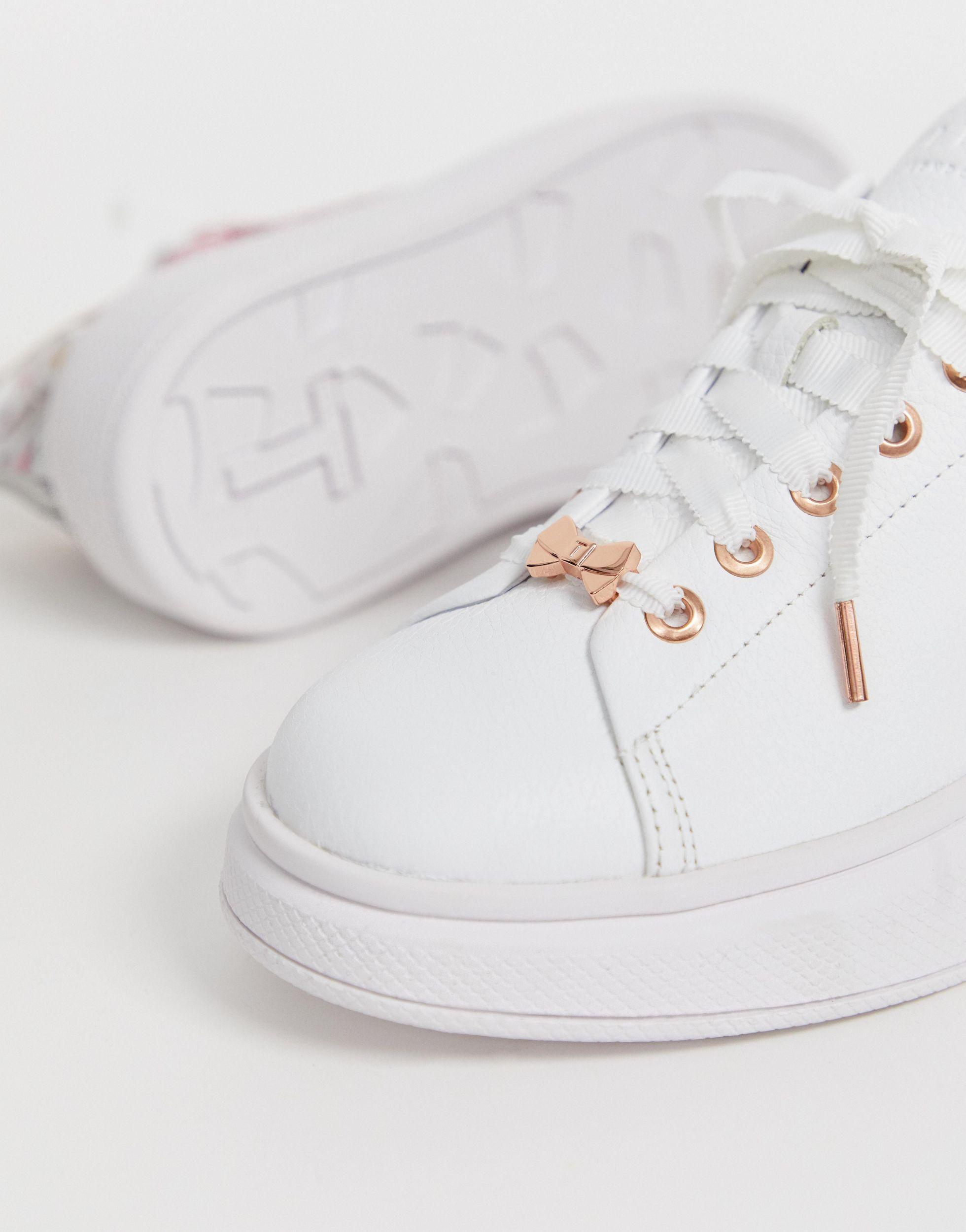 Ted Baker Leather Floral Trainers | Lyst