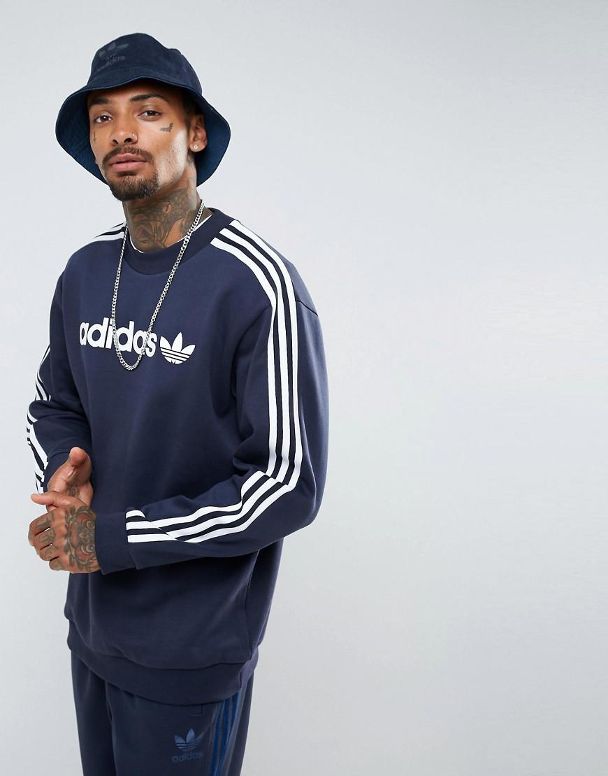 navy blue adidas crew neck