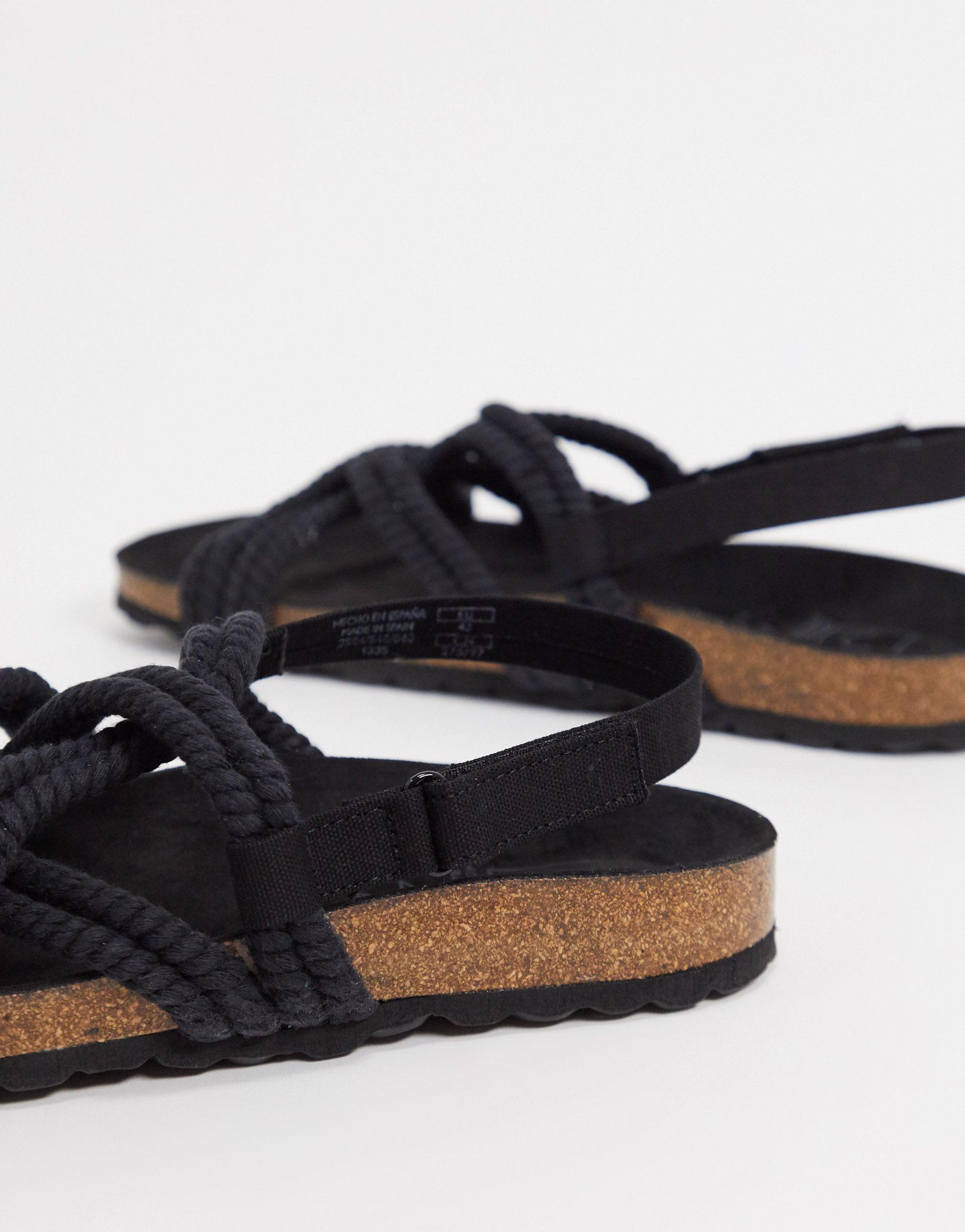 Pull&Bear Rope Sandal in Black for Men | Lyst