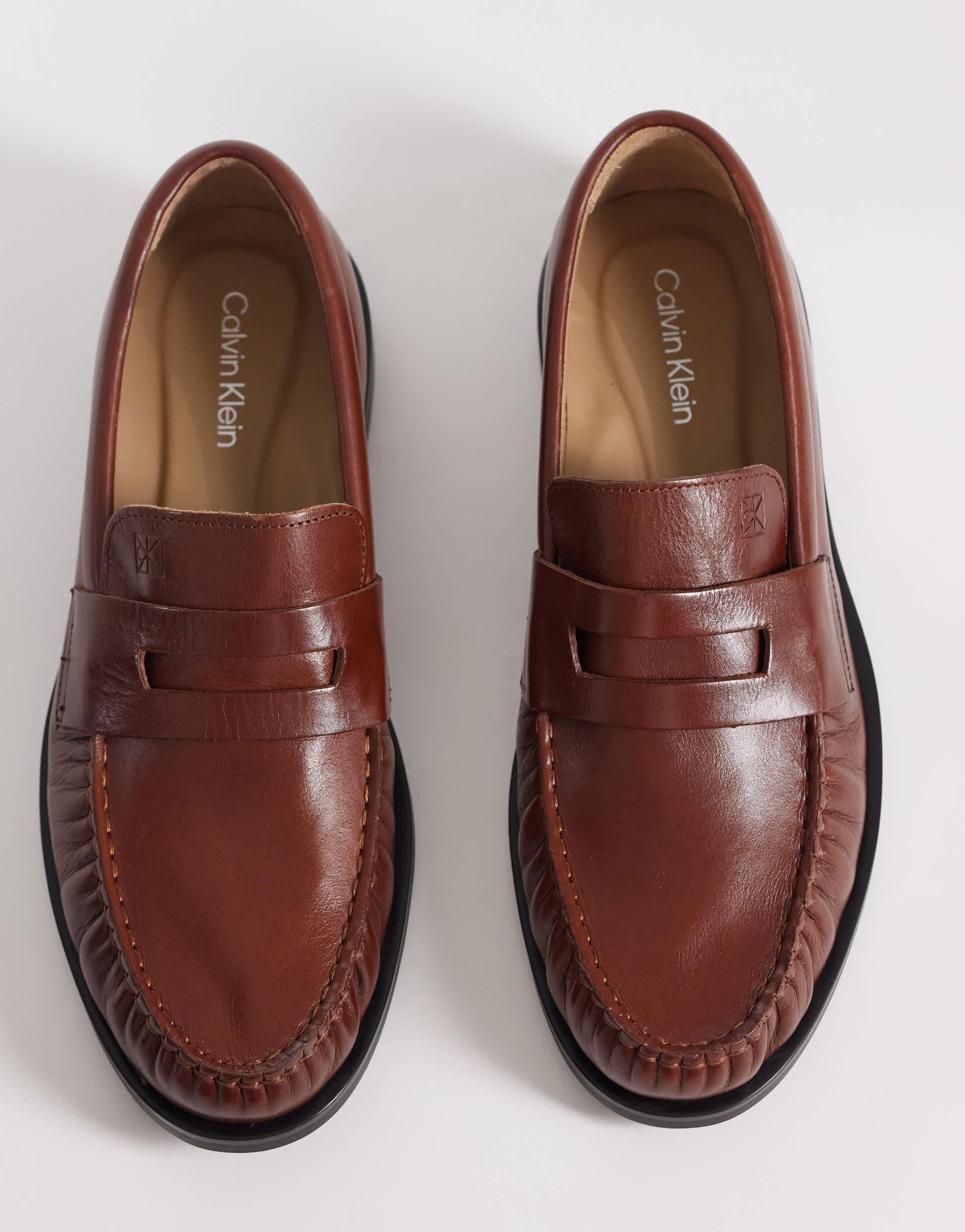 Calvin Klein Leather Loafers in Brown for Men | Lyst display picture 2