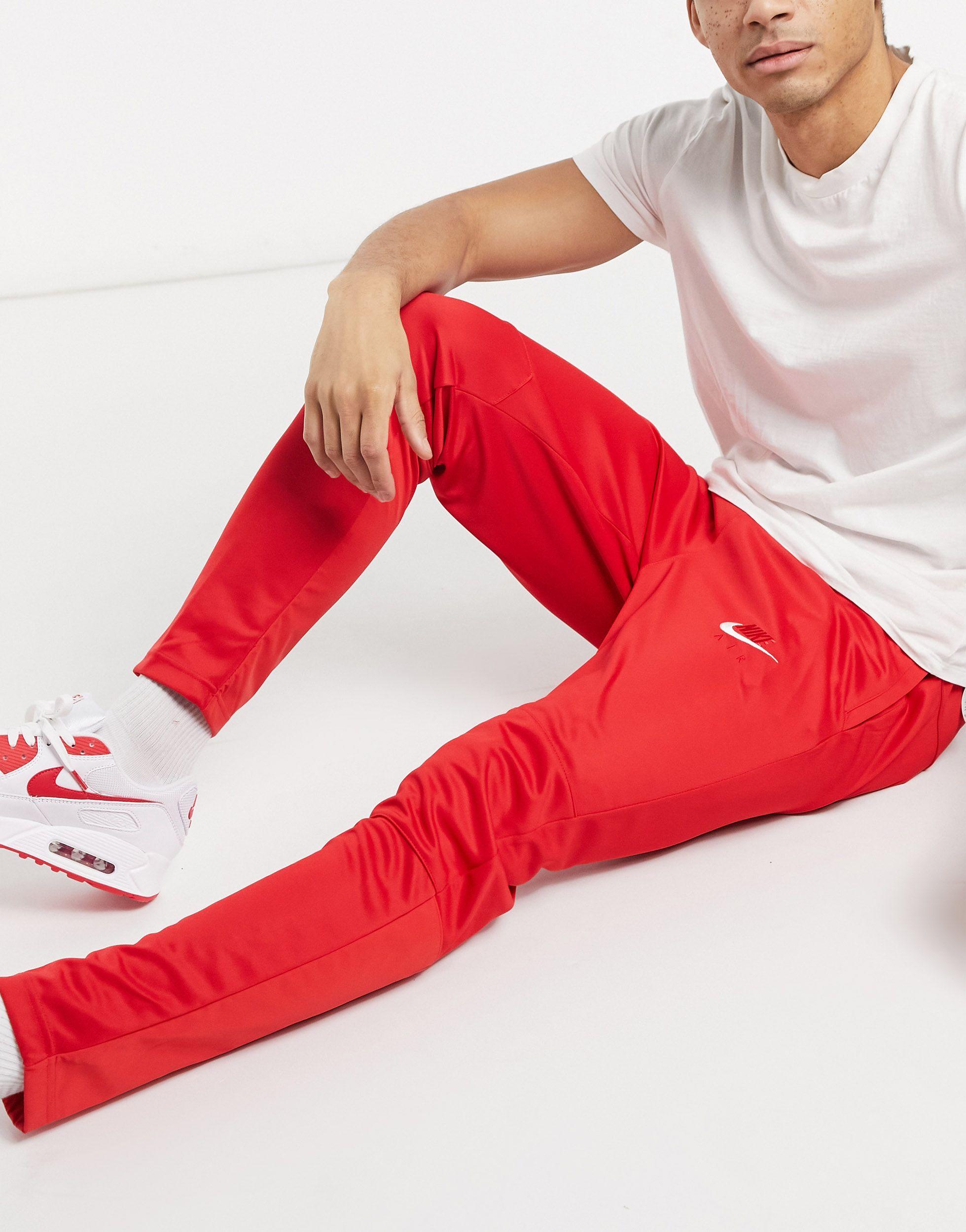 Nike Nike - Air - Gebreide joggingbroek Met Geborduurd Swoosh-logo in het  Rood voor heren - Lyst
