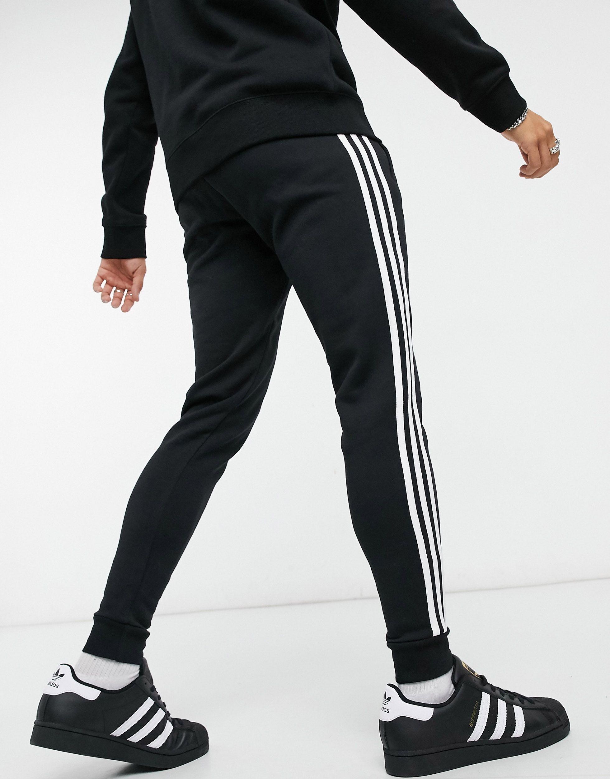 adidas Originals Adicolor Three Stripe Trackies in Black for Men - Lyst