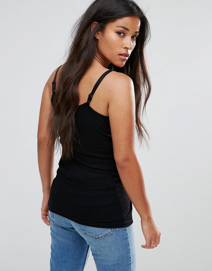 Asos Nursing Cami With Clips in Black | Lyst