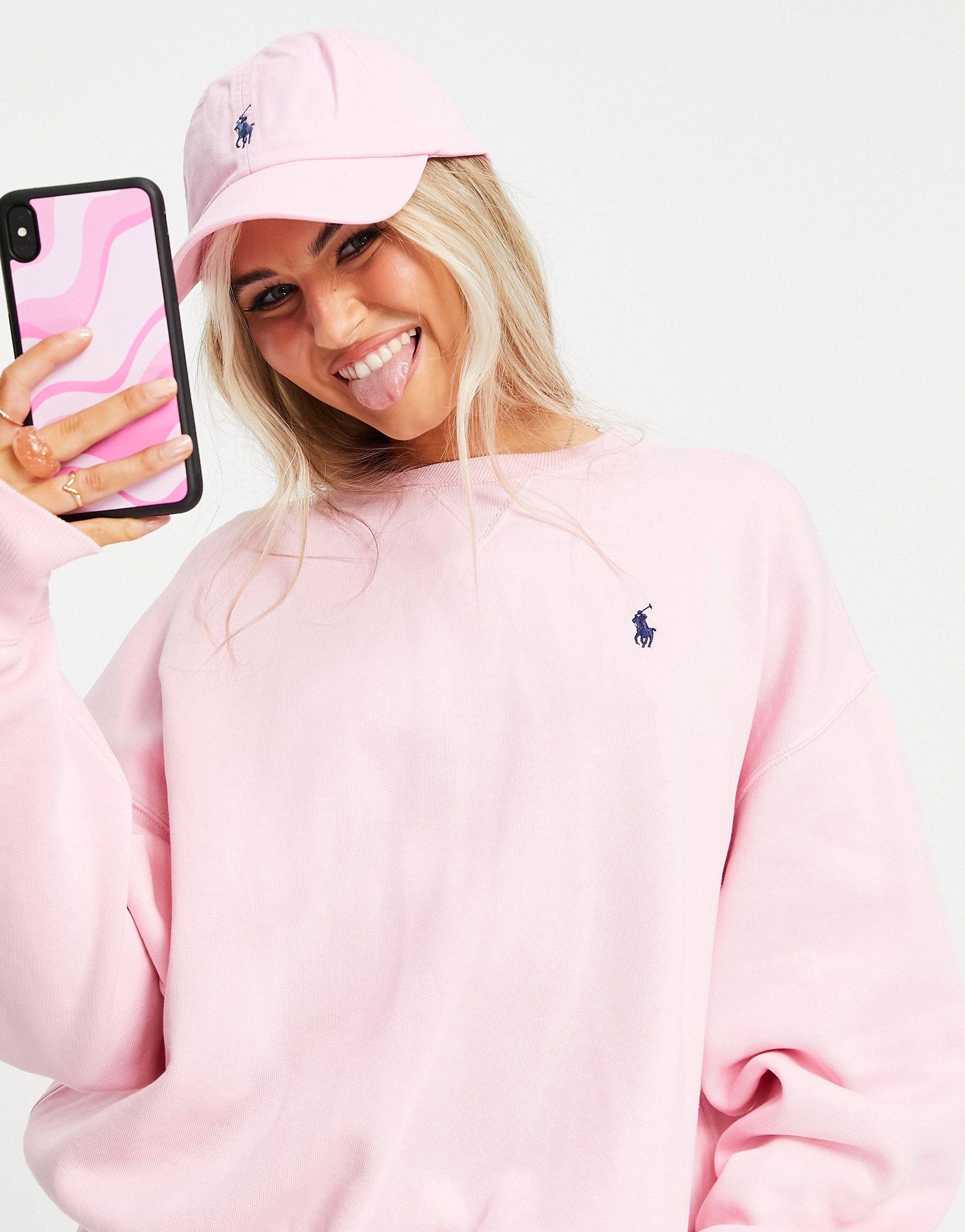 Polo Ralph Lauren X Asos Exclusive Collab Back Logo Sweater in Pink | Lyst