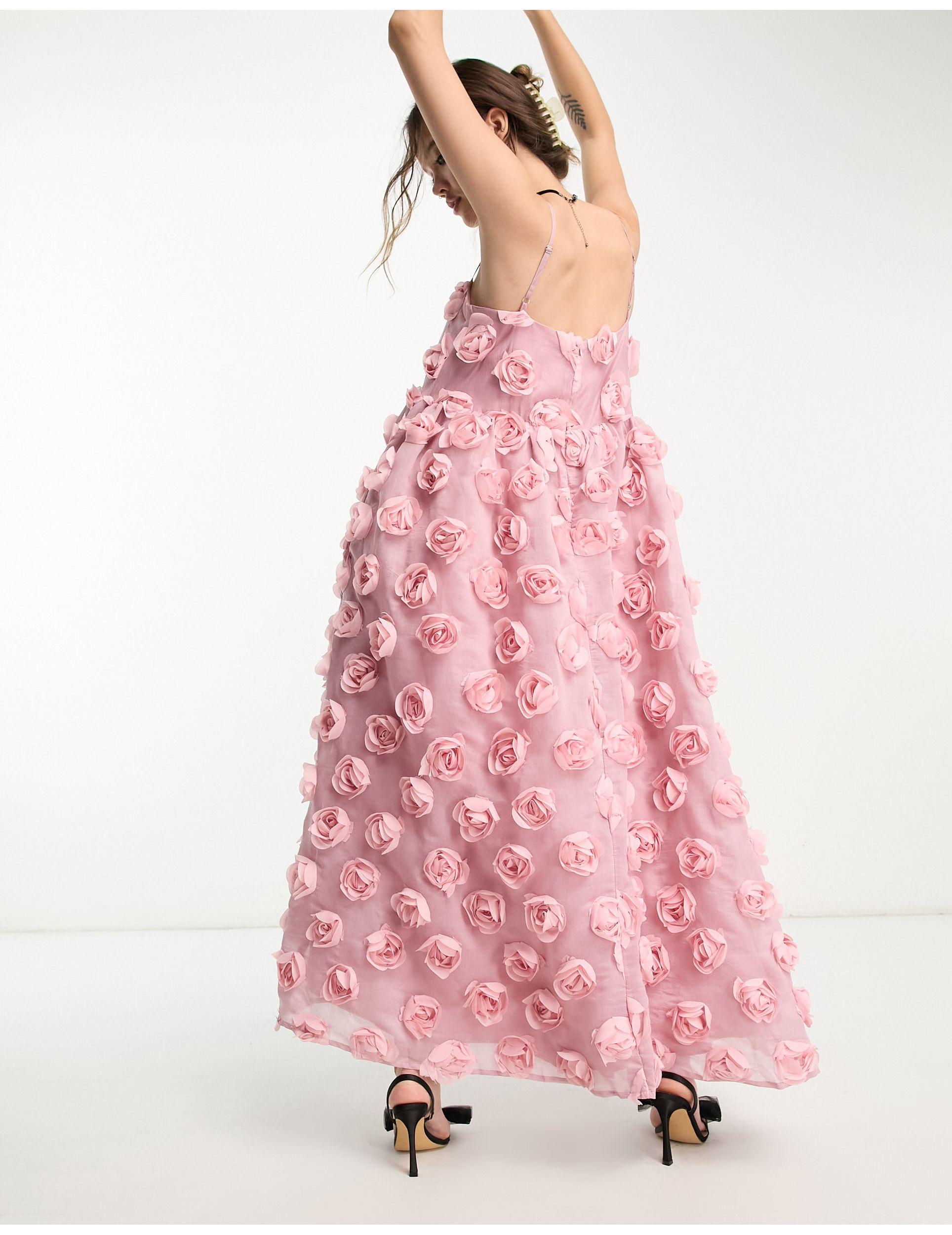 Sister Jane Dream Rosette Trapeze Midaxi Dress in Pink | Lyst UK