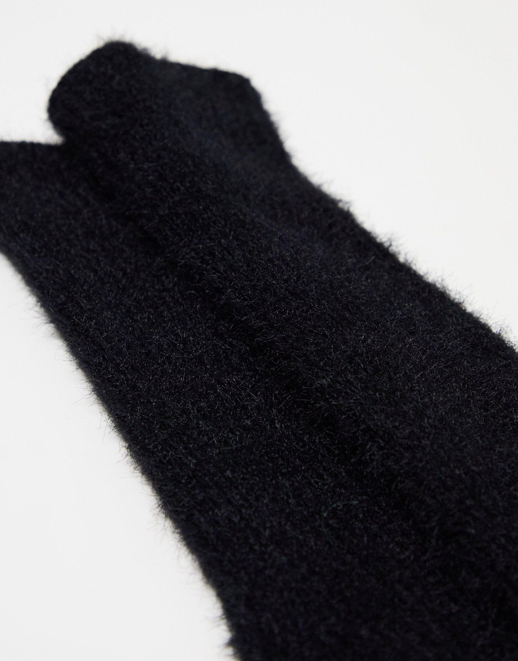 TOPSHOP Supersoft Long Gloves in Black | Lyst