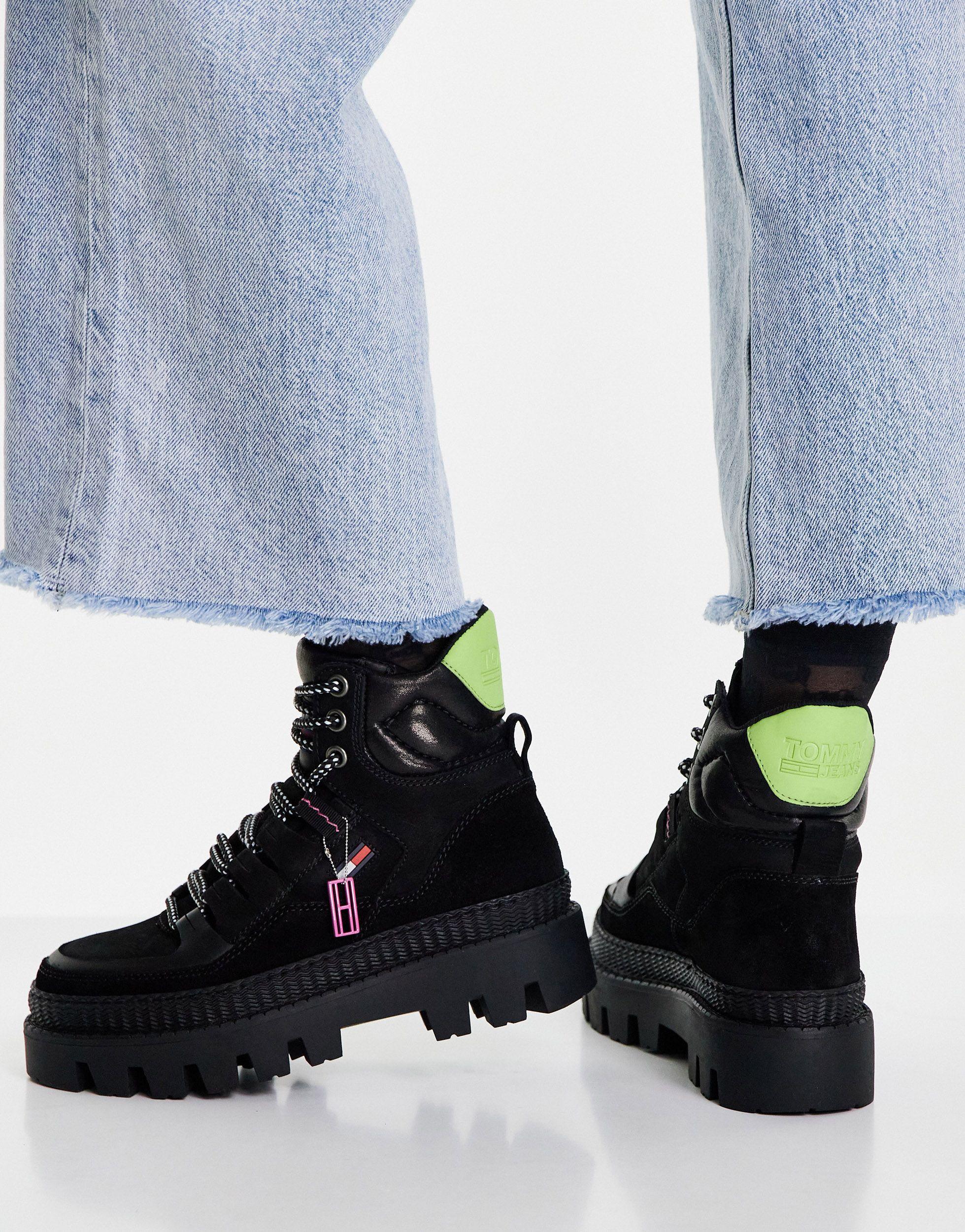 Botas negras Tommy Hilfiger de Ante de color Negro | Lyst