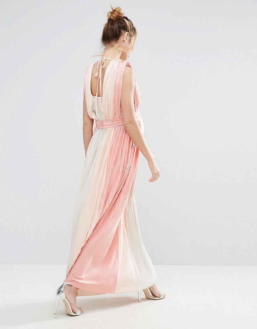 pastel striped maxi dress