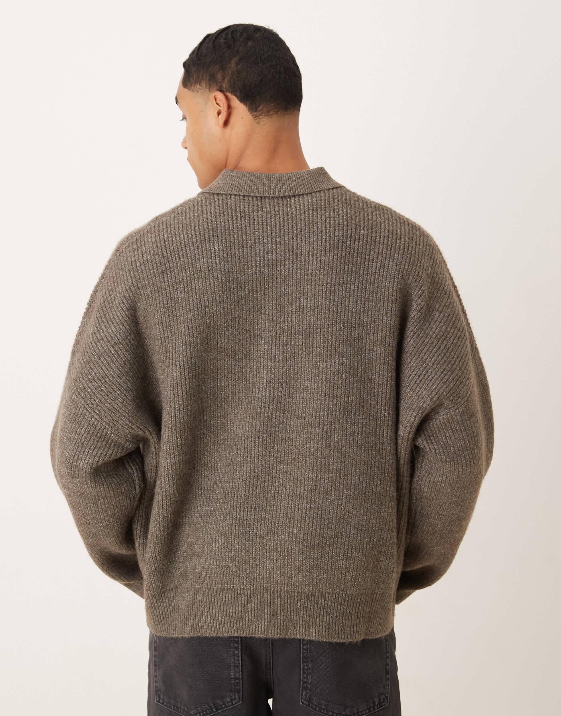 ASOS – gerippter grobstrick-pullover in Grau für Herren Lyst AT