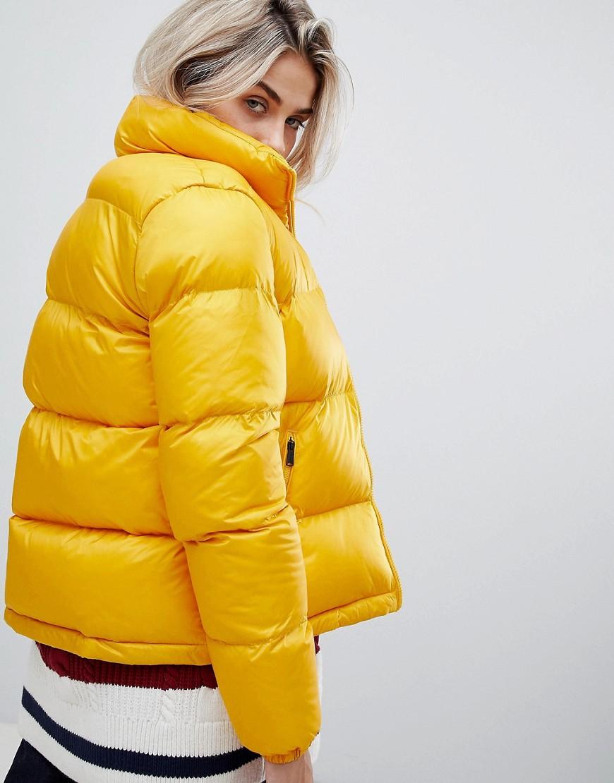Tommy Hilfiger Denim Padded Jacket in Yellow | Lyst
