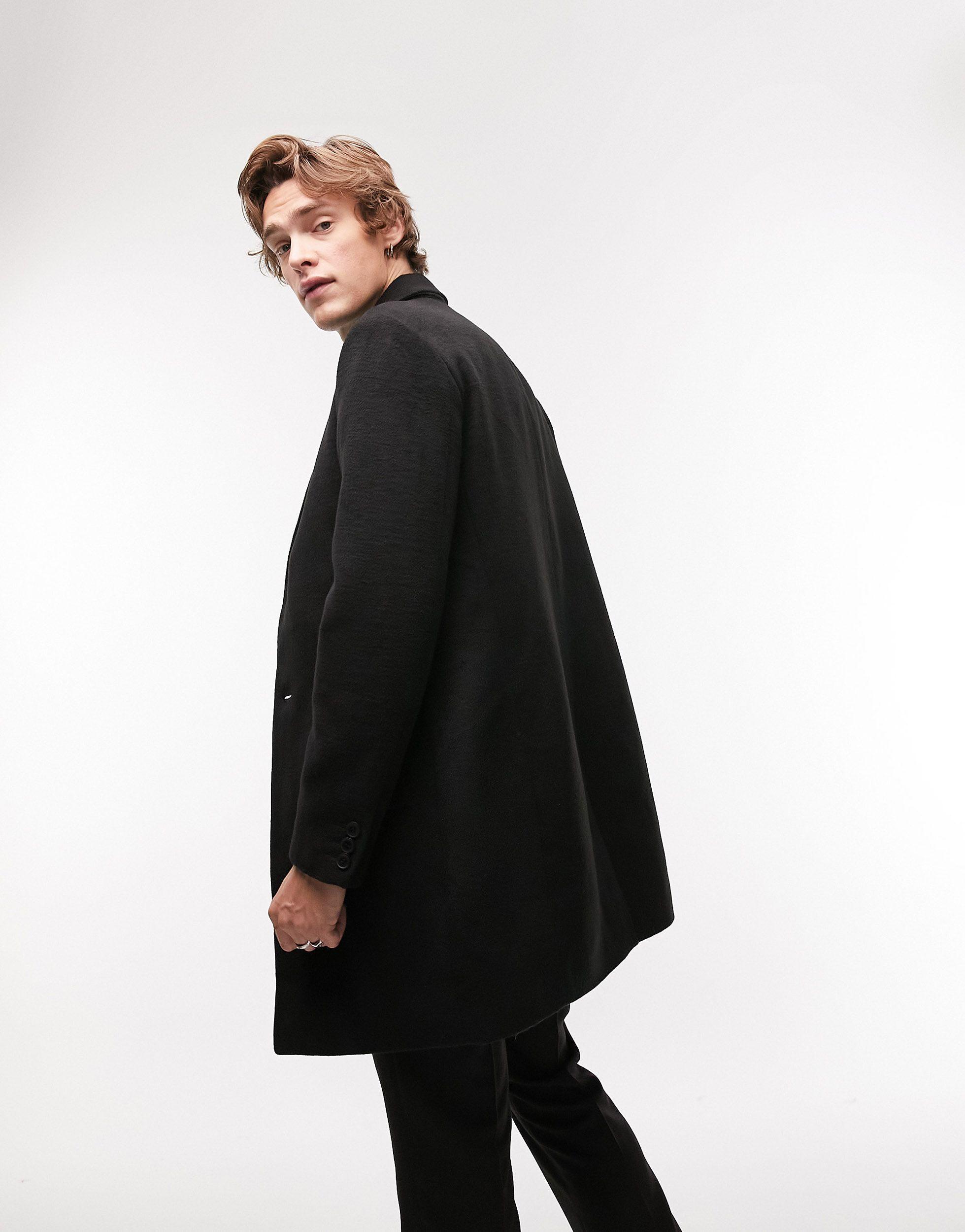 Topman grey cheap coat