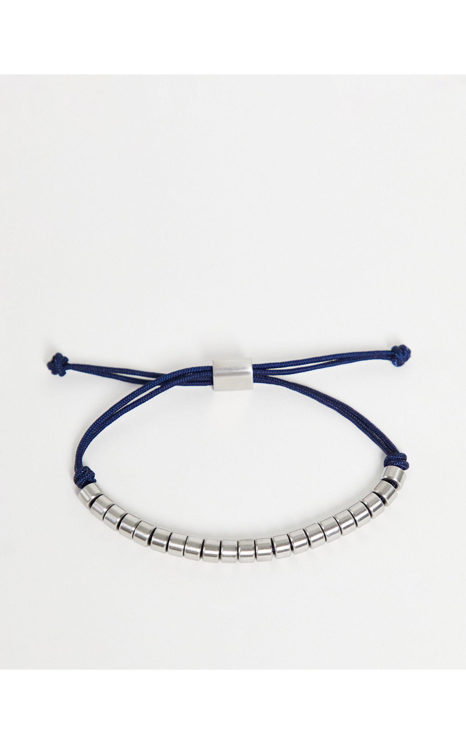Tommy Hilfiger Mens Adjustable Bead Bracelet in Blue for Men | Lyst