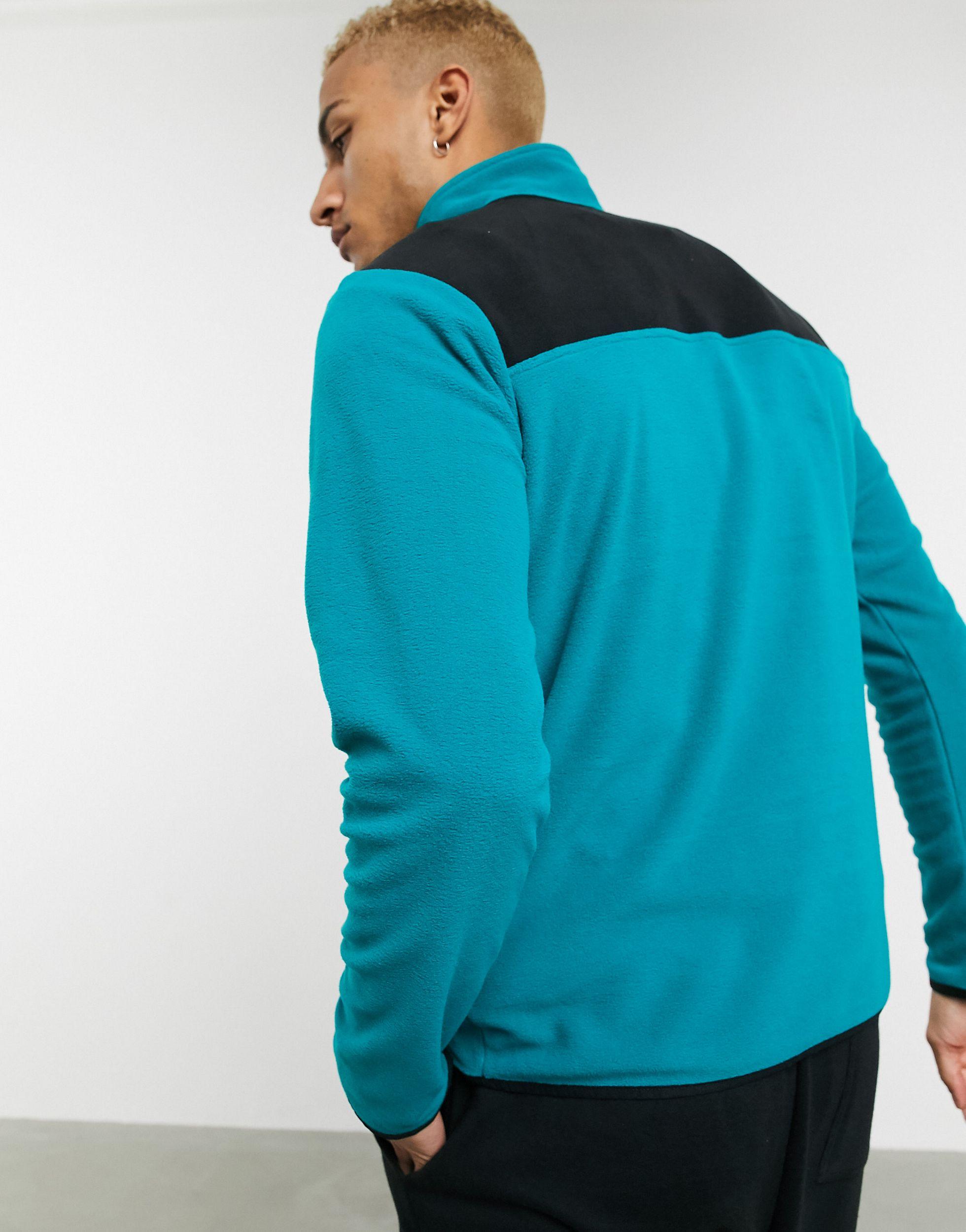 the north face tka glacier snap neck pullover fleece in khaki