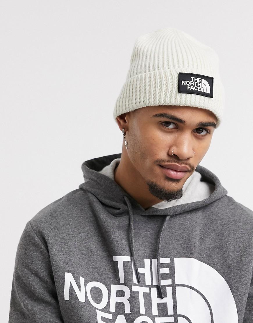 the north face logo box cuffed beanie