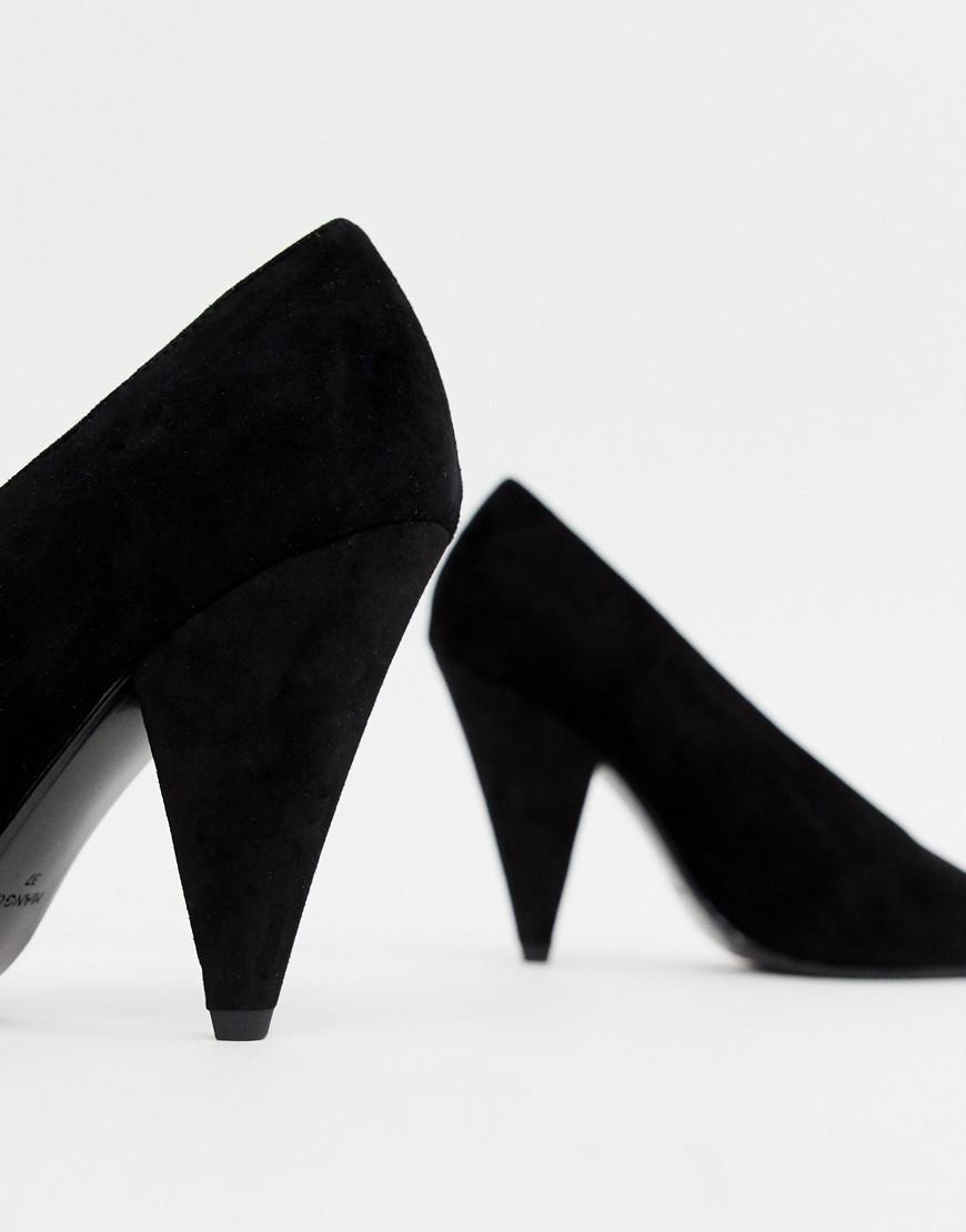 black cone heel shoes